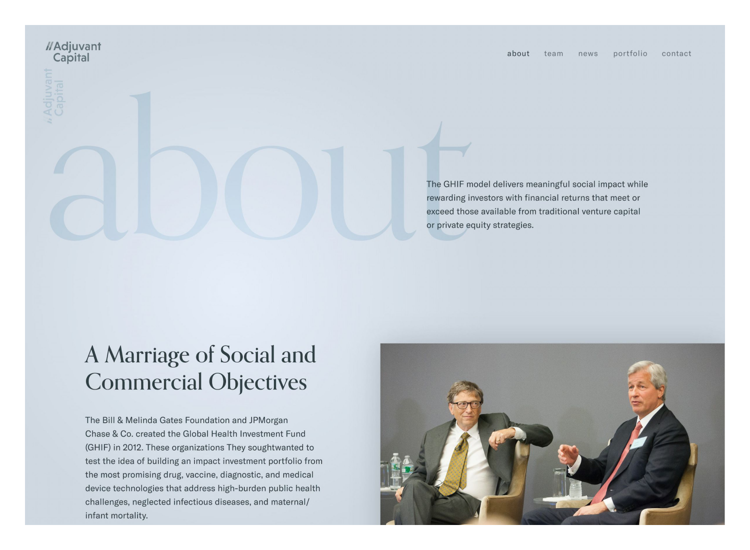 Adjuvant Capital branding screenshot