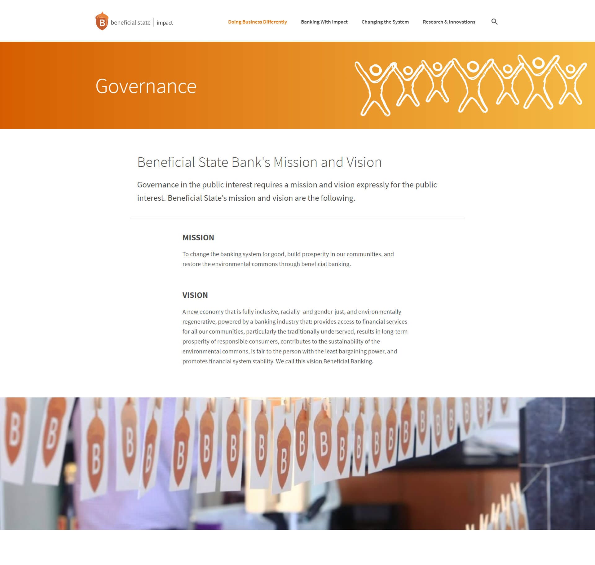 Screenshot of the Beneficial State Foundation Impact site