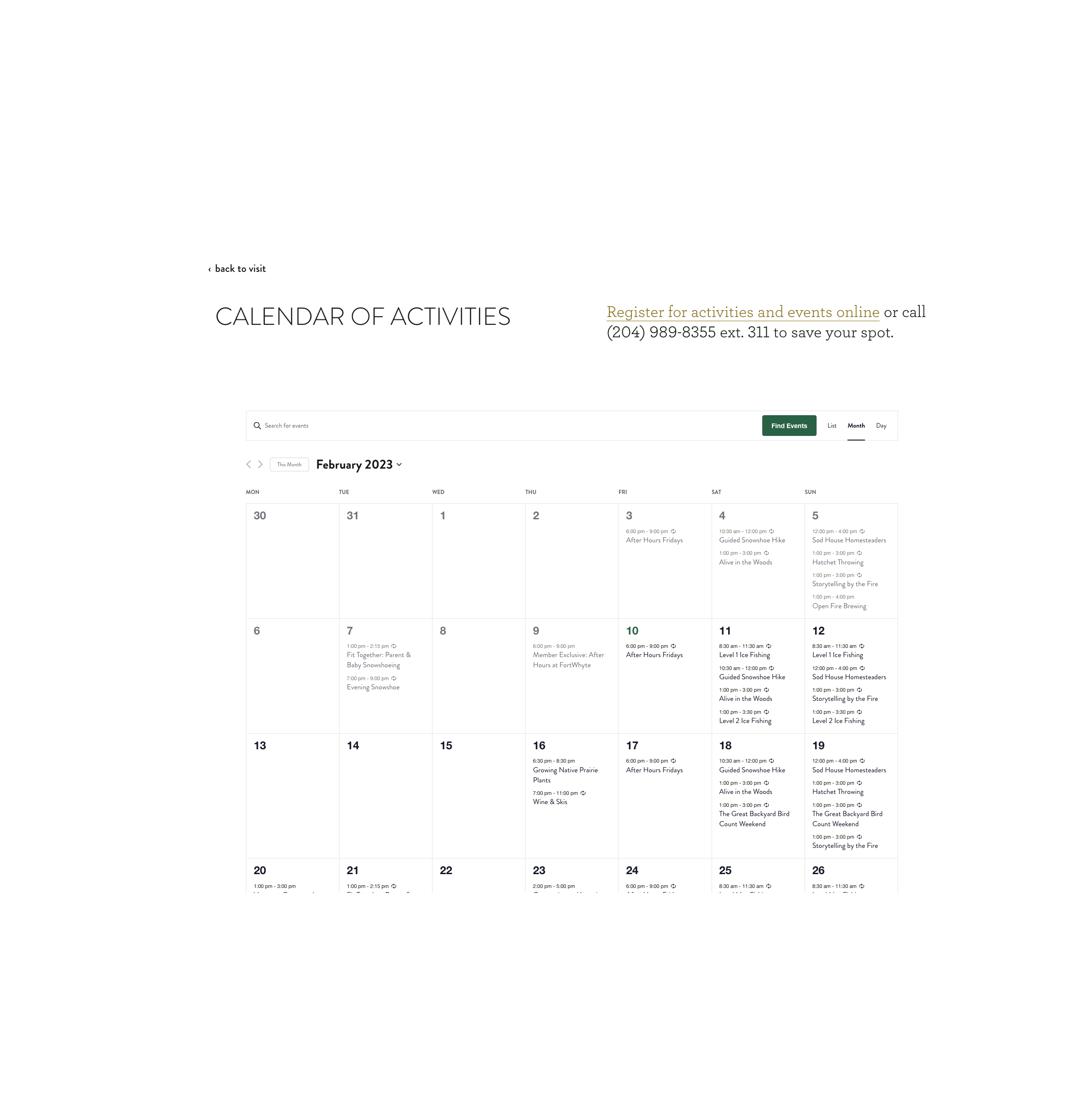 FortWhyte branding screenshot