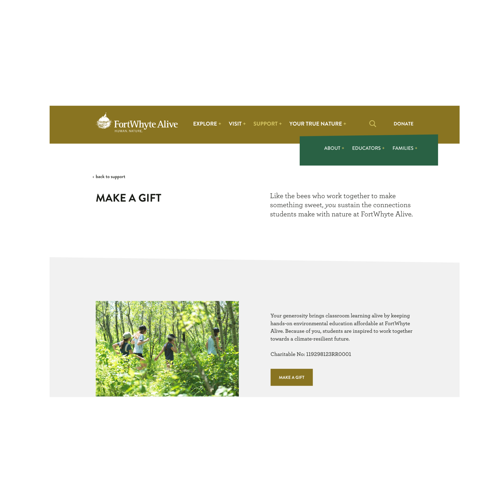 FortWhyte website screenshot