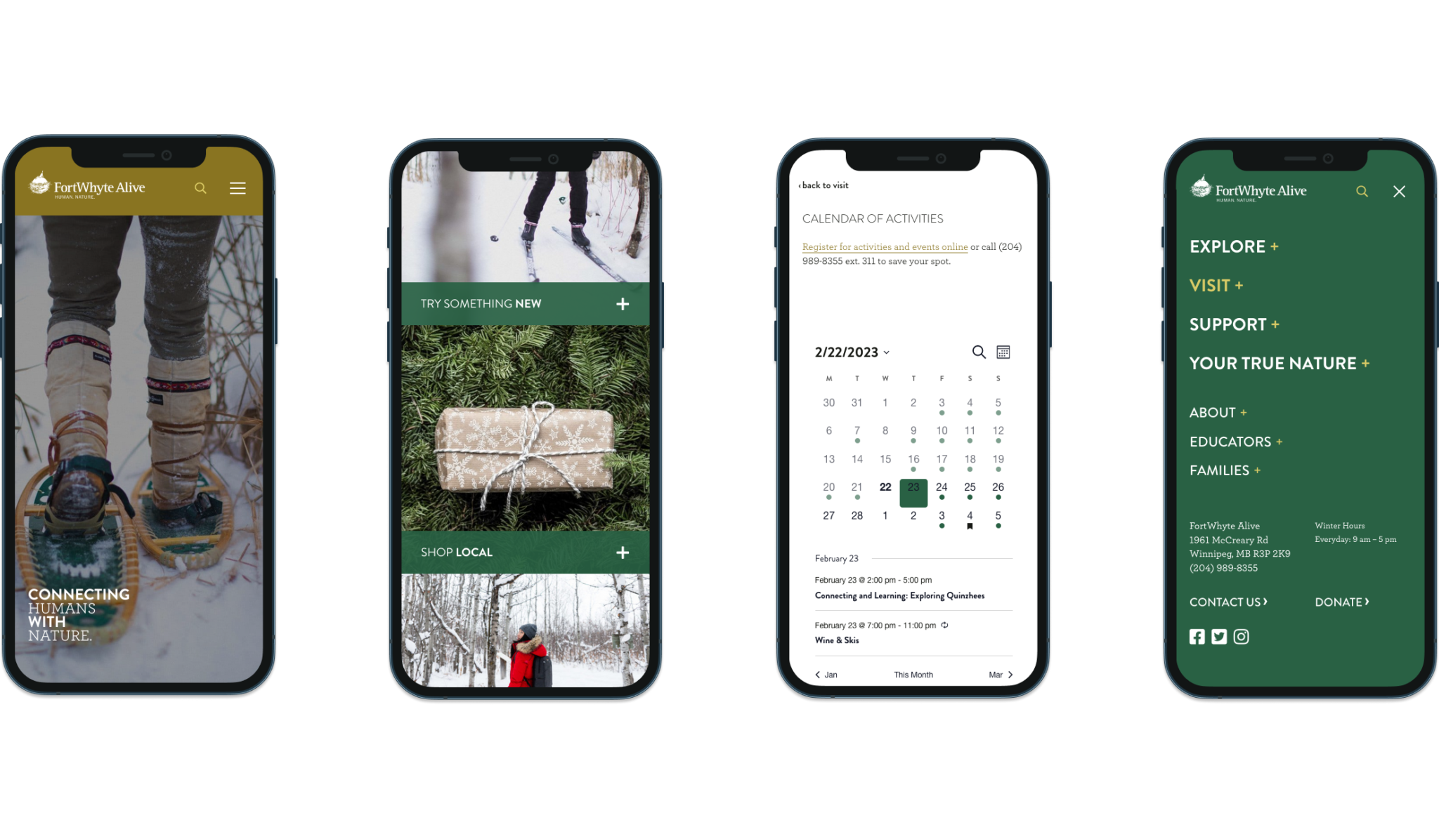 FortWhyte iphone mockups