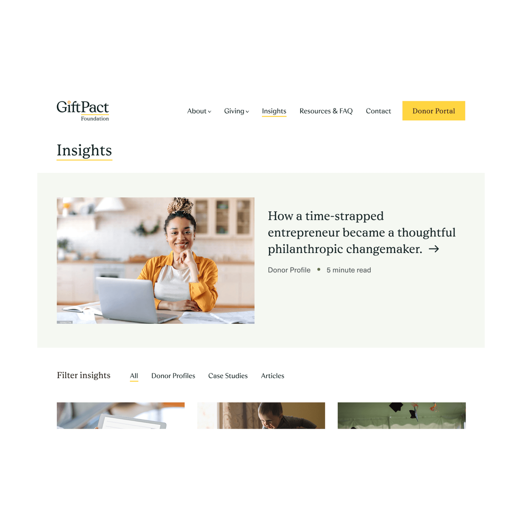 GiftPact giving page screenshot