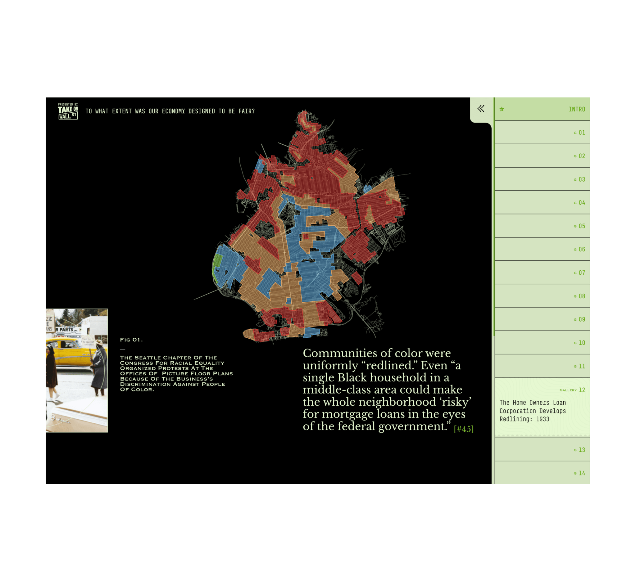 screenshot from Take On Wall Street - Is Our Economy Fair website