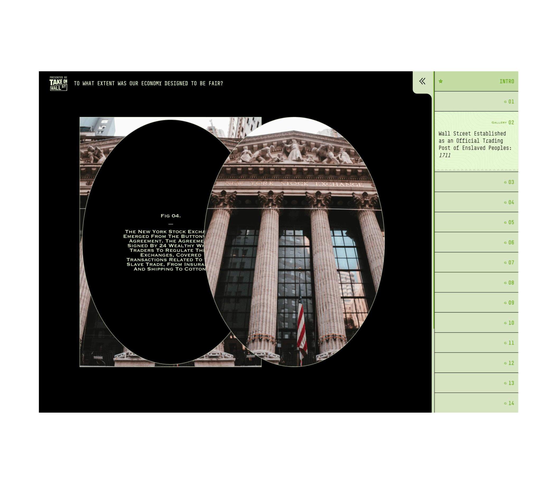 screenshot from Take On Wall Street - Is Our Economy Fair website