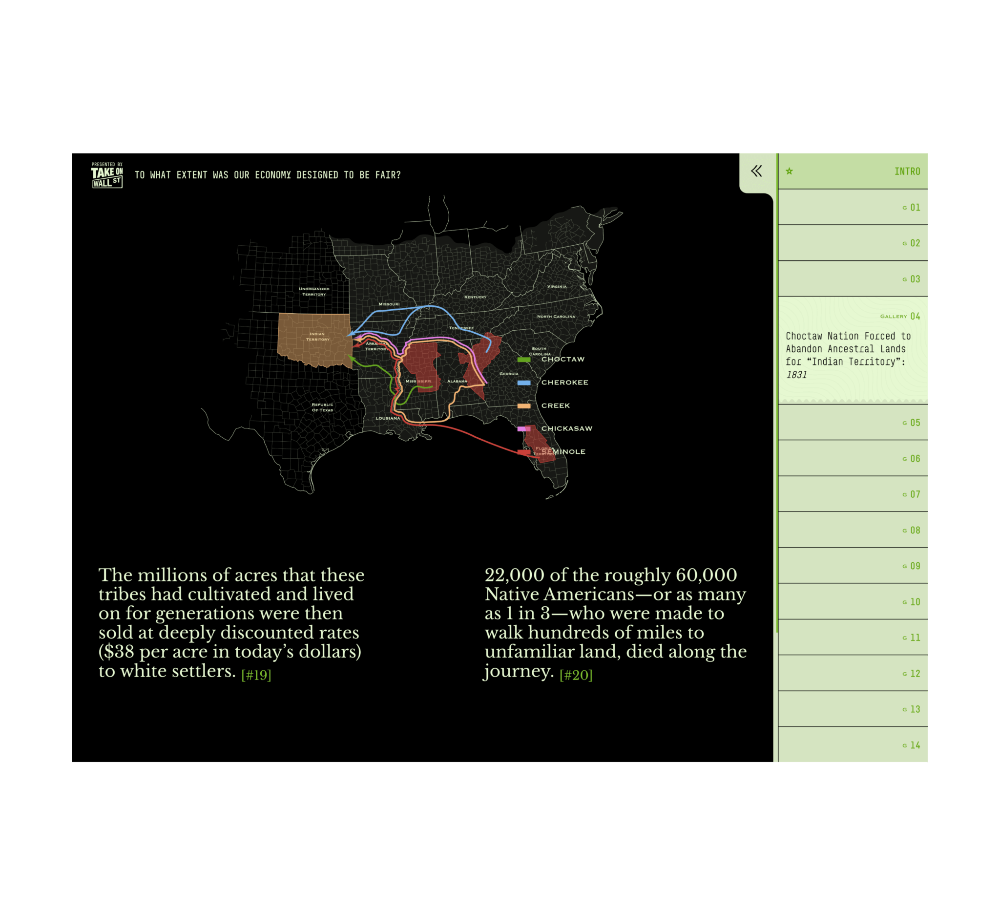 screenshot from Take On Wall Street - Is Our Economy Fair website