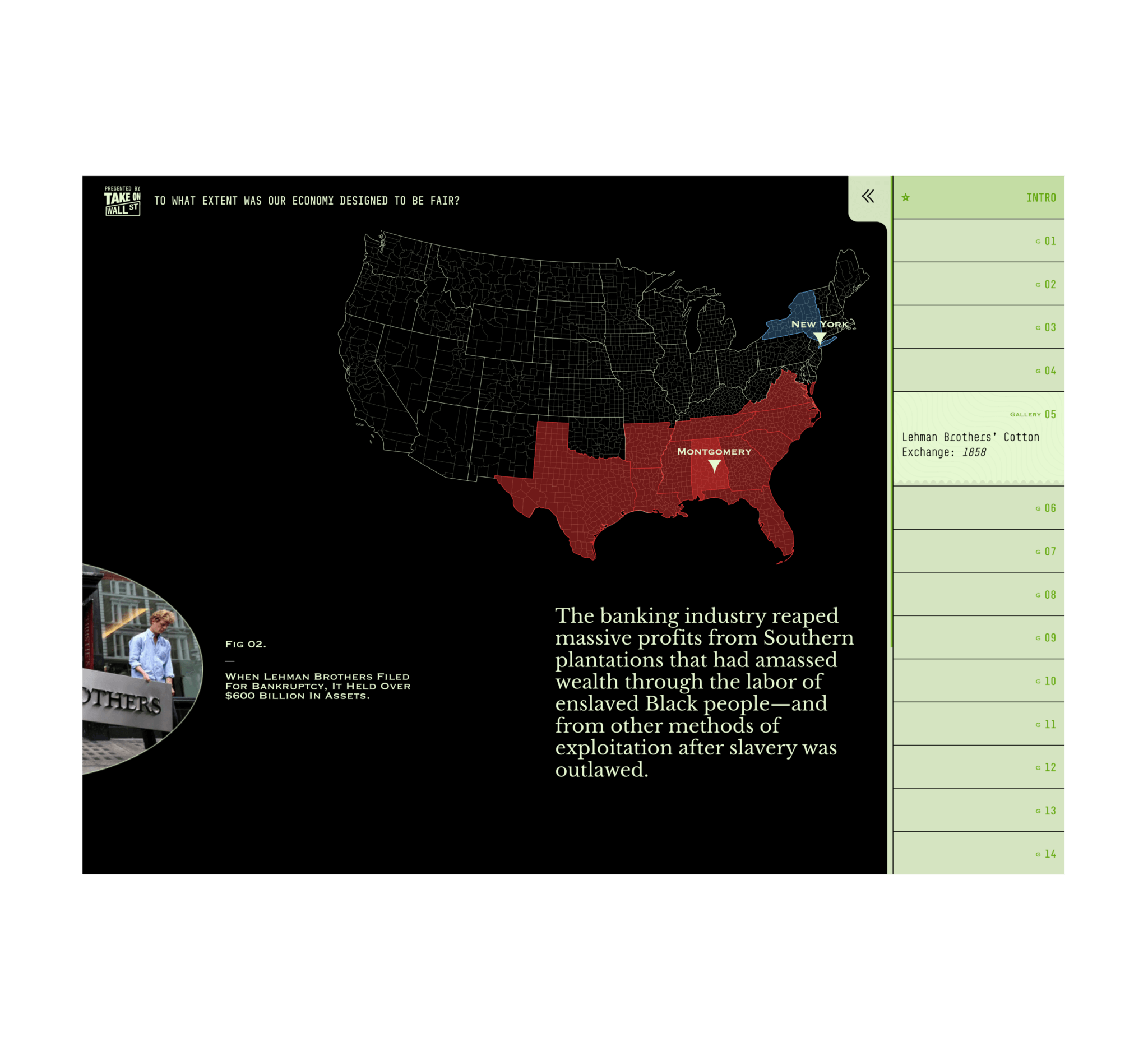 screenshot from Take On Wall Street - Is Our Economy Fair website