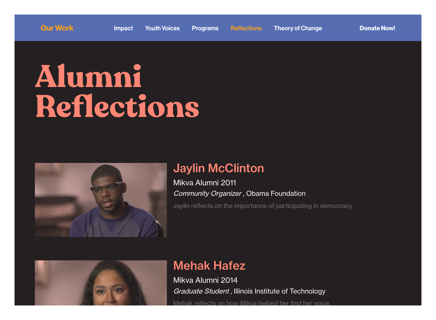 Mikva Challenge branding screenshot
