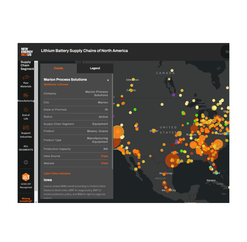 NEX Lithium Map default about view