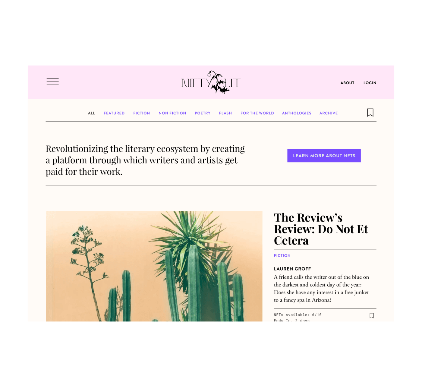 NiftyLit home page