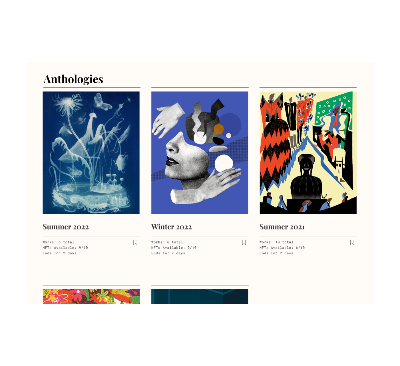 NiftyLit 3-card layout