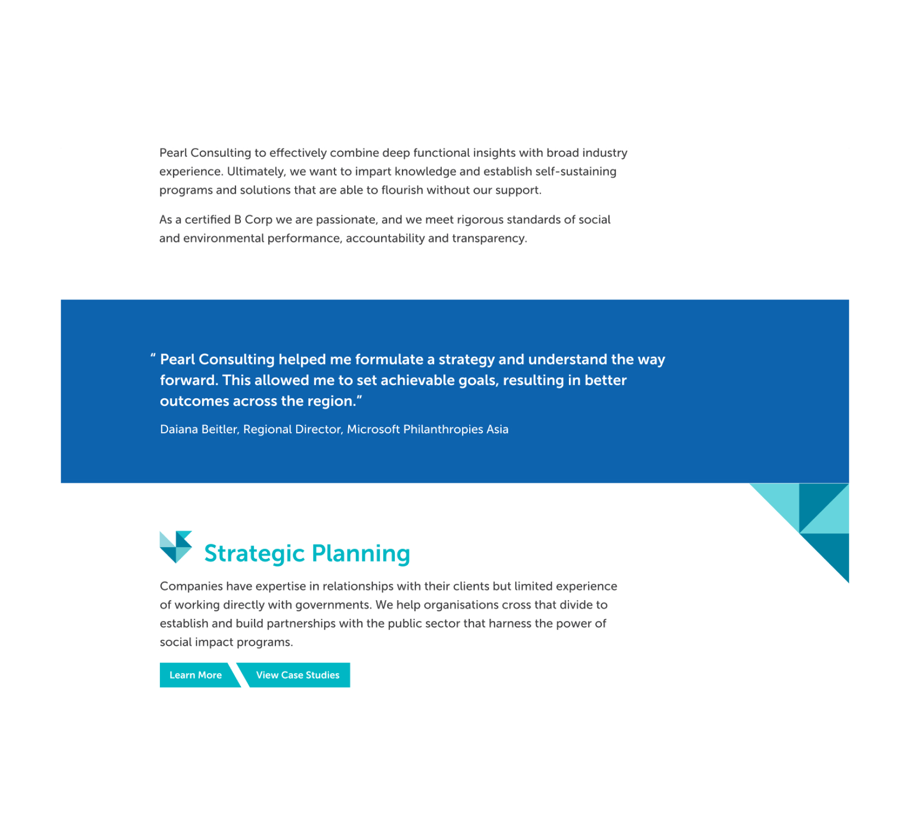 Pearl Consulting testimonial screenshot