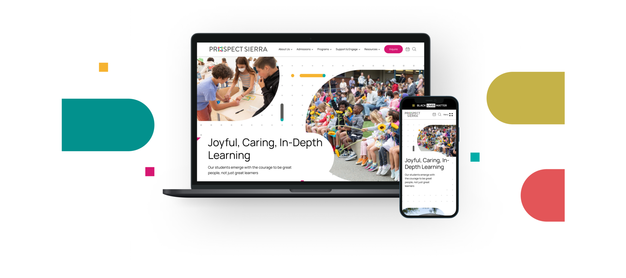 Prospect Sierra home page mockup for desktop and mobile