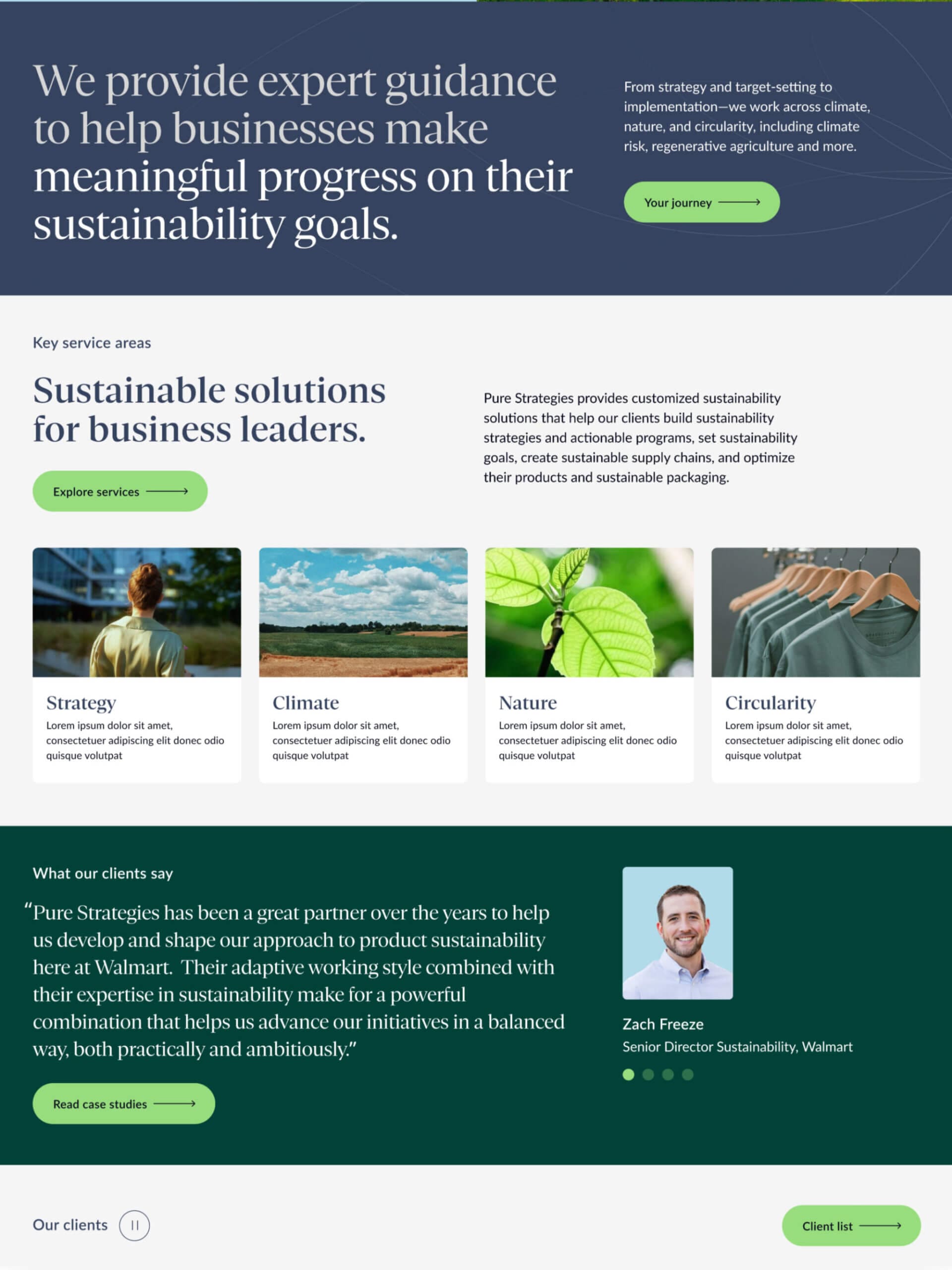 Pure Strategies home page screenshot