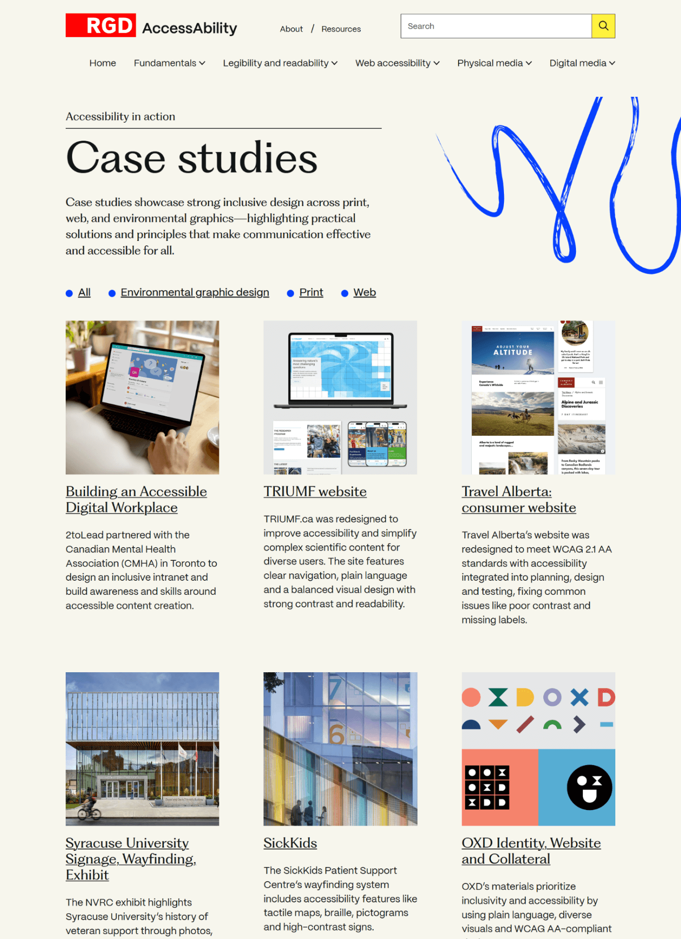Screenshot of Solution section in which images of accessible physical spaces with 3D printed braille are shown