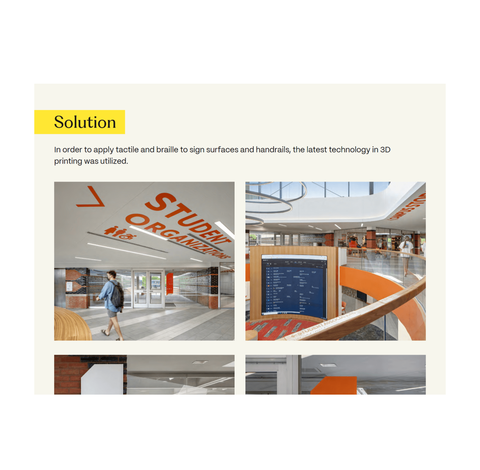 Screenshot of the Solution page with various color comparisons showing accessible and non-accessible combinations
