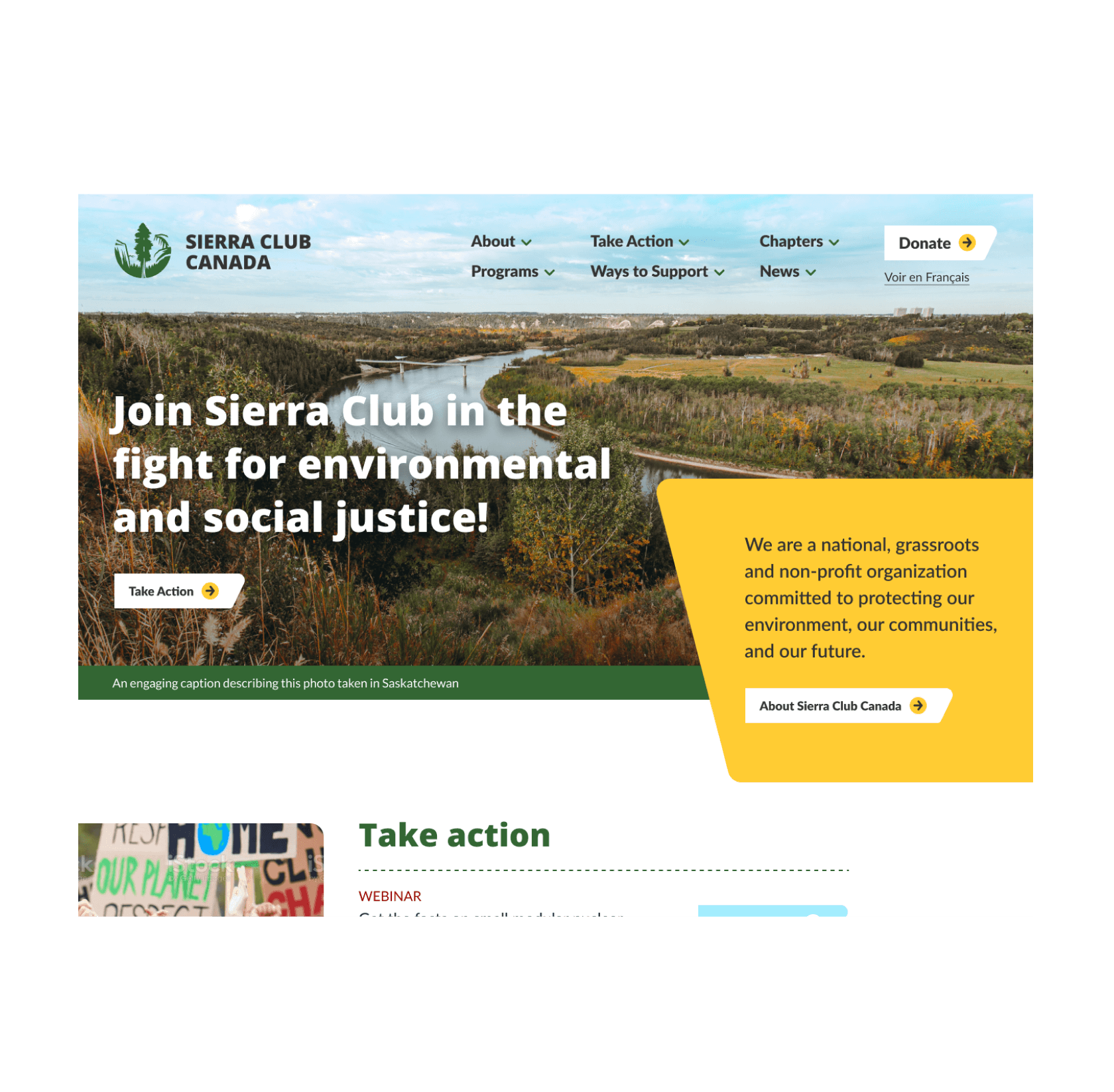 Sierra Club programs, such as Wild Child, Climate and Clean Energy, and Environmental and Social Justice.