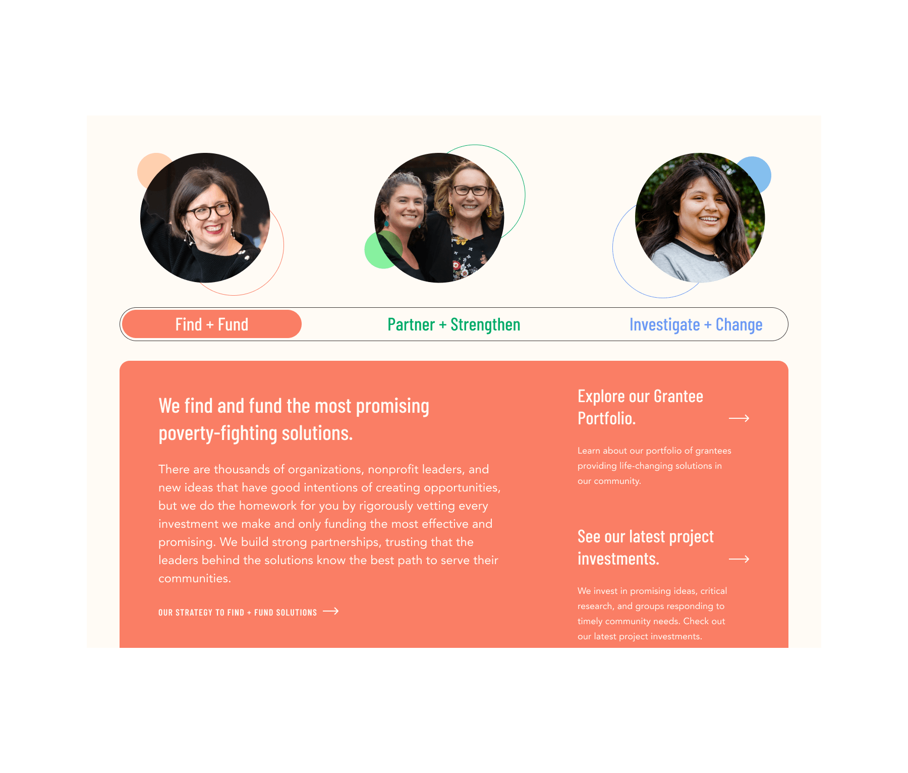 Our Strategy for Solutions section on Tipping Point strategy page