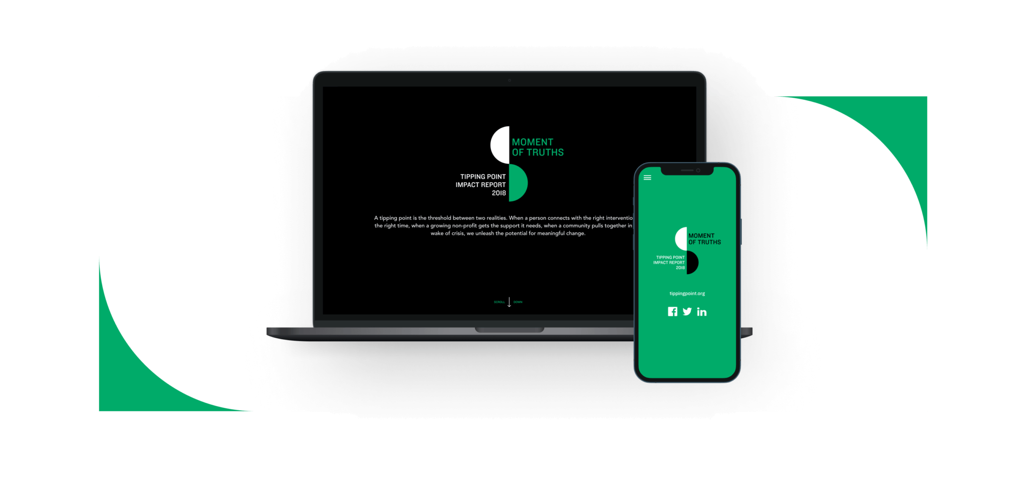 Tipping Point impact report desktop and mobile mockup
