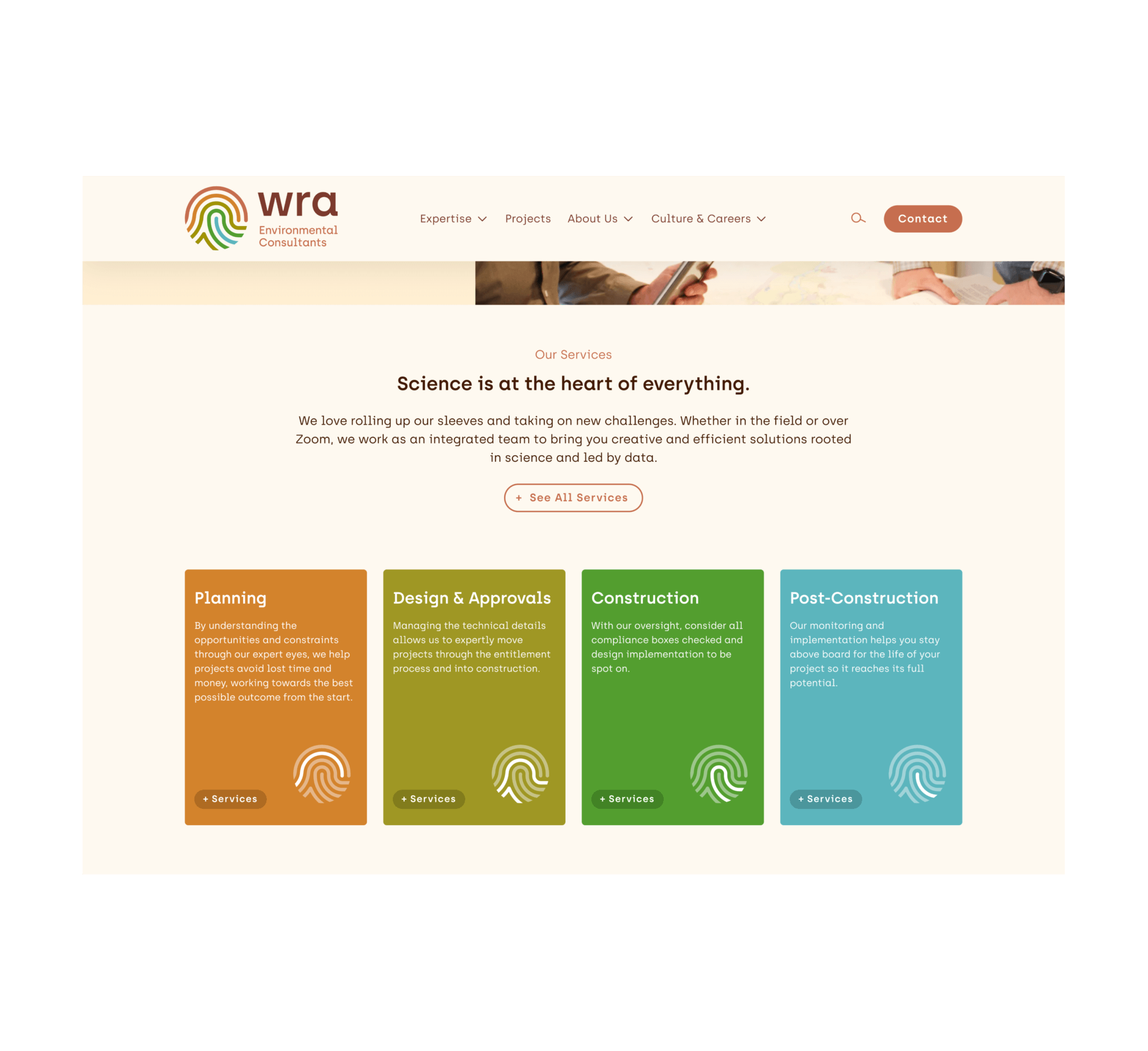 WRA website screenshot