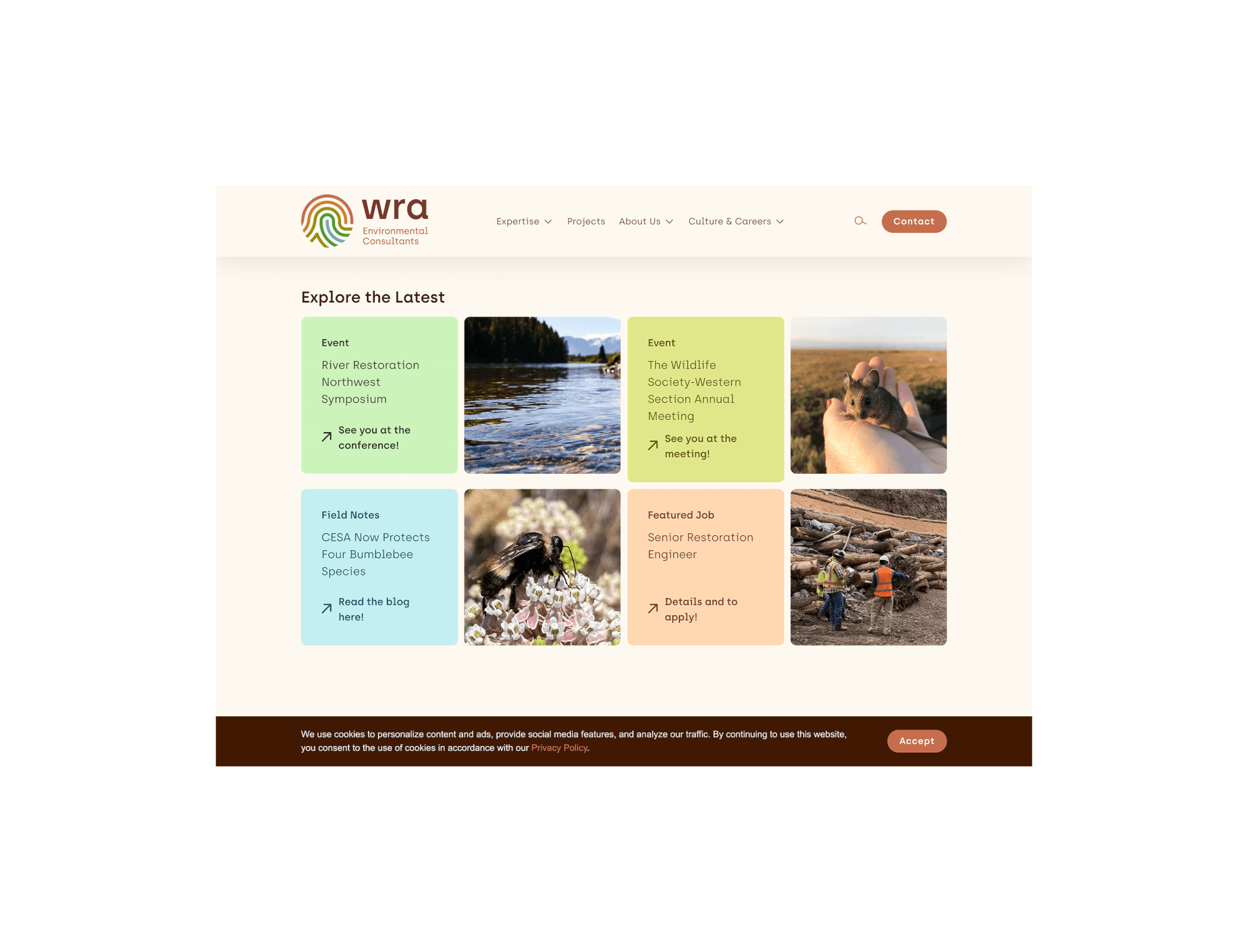WRA website screenshot