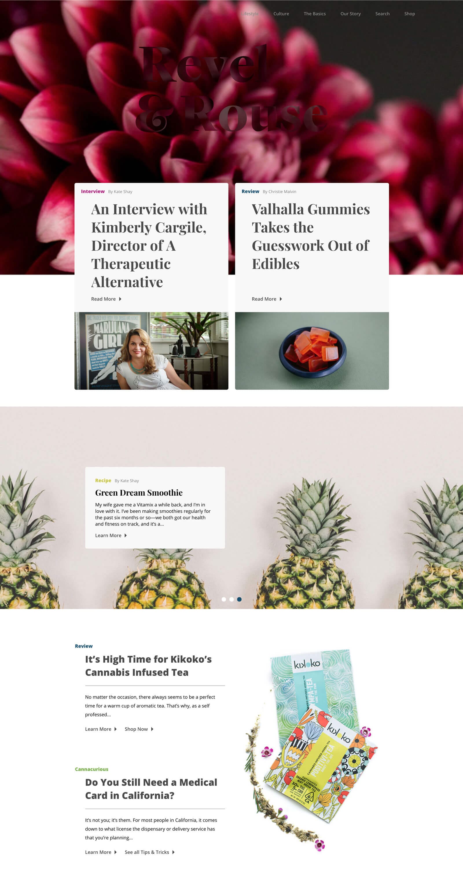 Page from Revel & Rouse's website showing photos and text