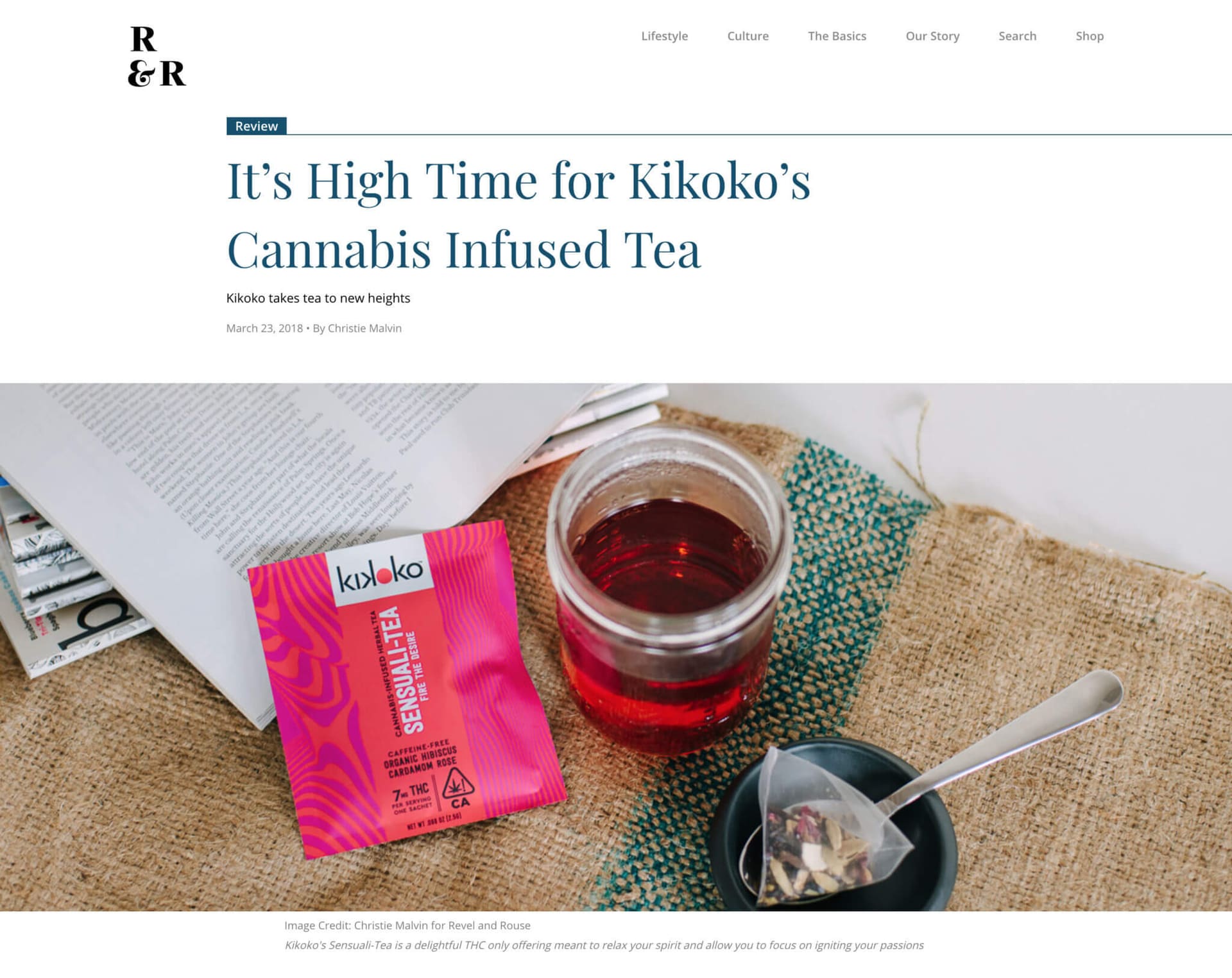 A page of Revel & Rouse's website showing a large headline and a photo