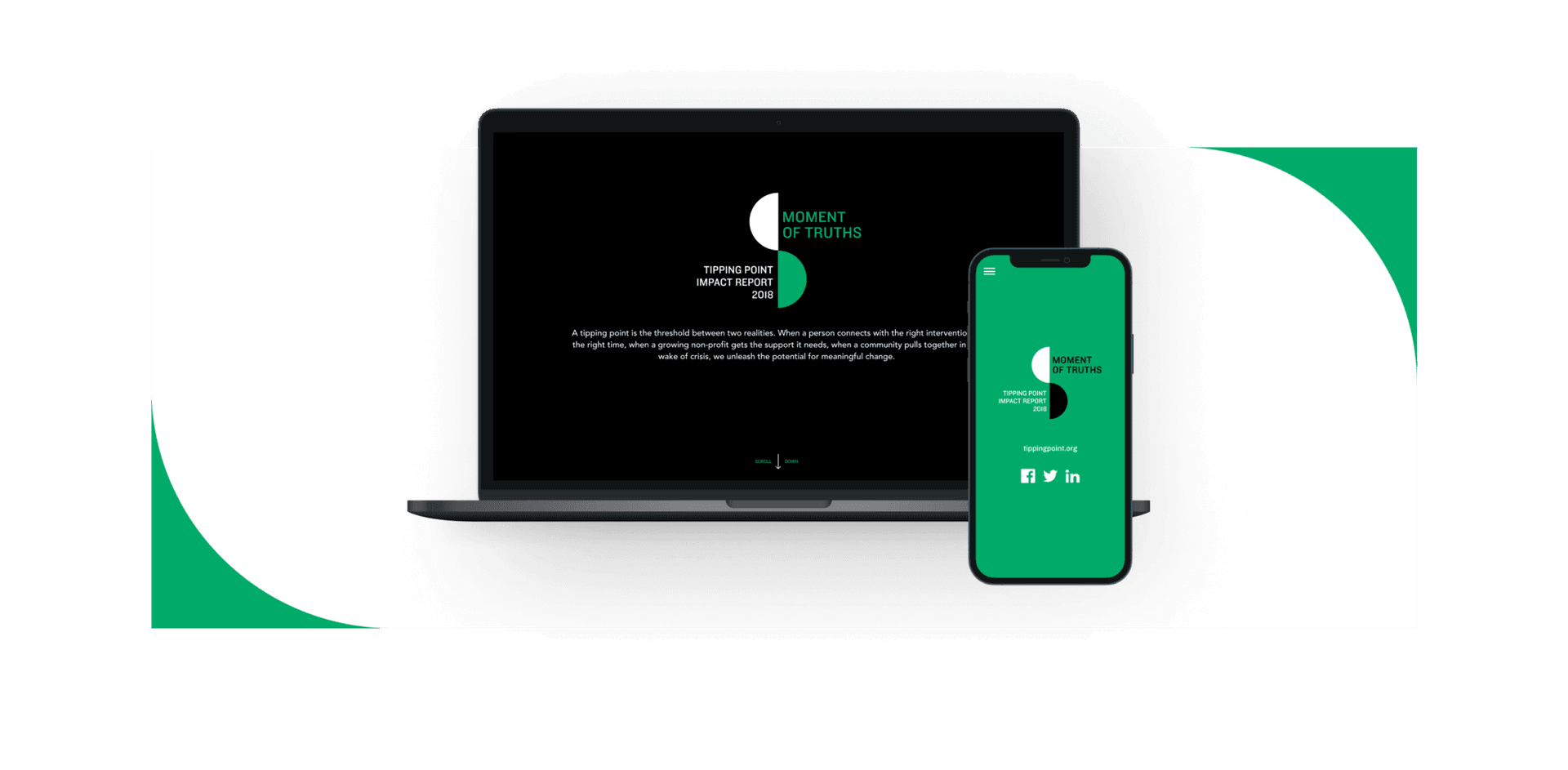 Tipping Point impact report desktop and mobile mockup