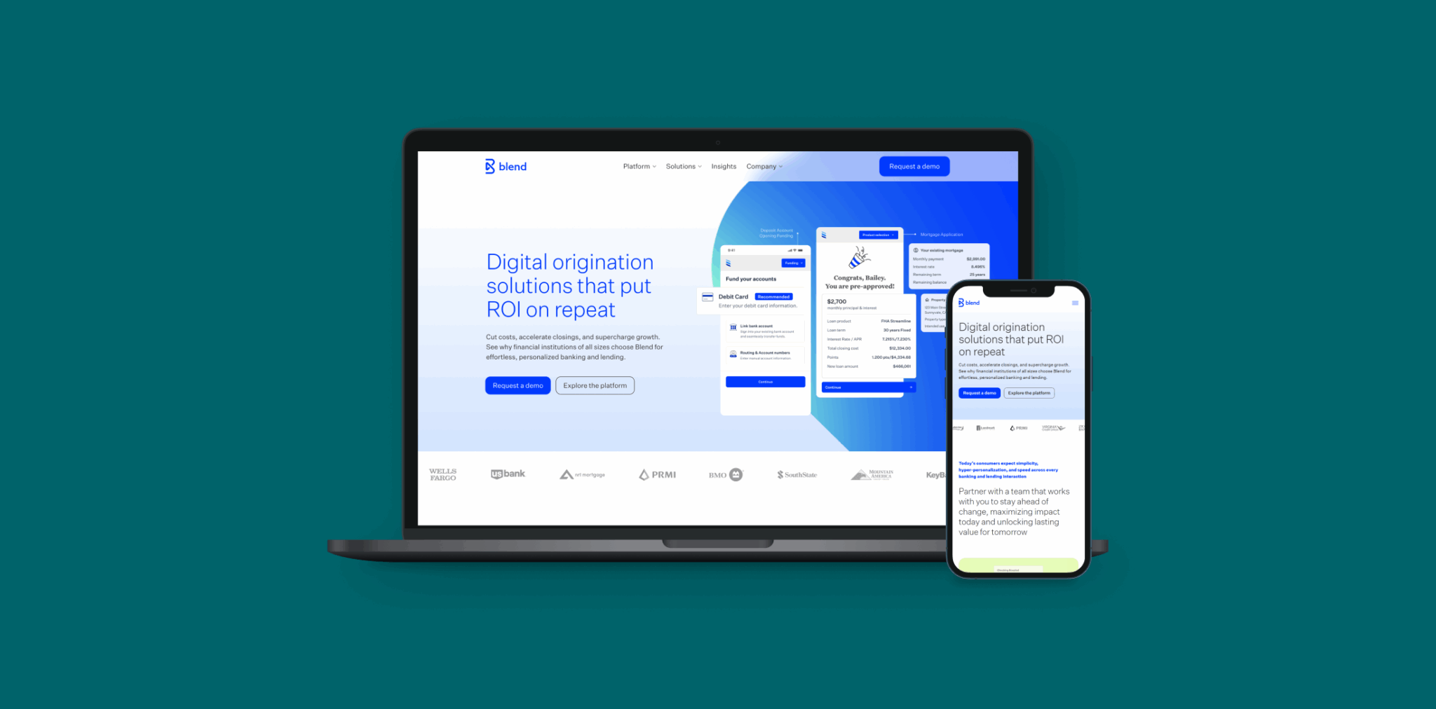 Blend website shown across desktop and mobile screens
