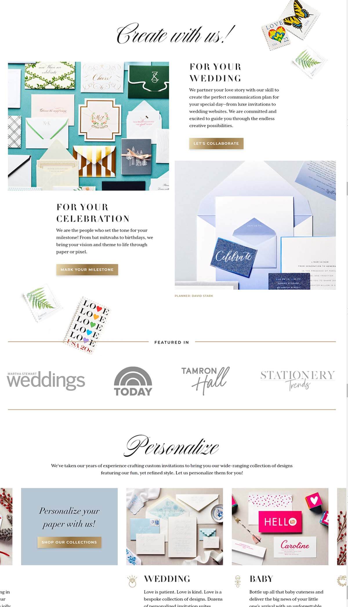 A page from Cheree Berry Paper & Design website showing images and texts