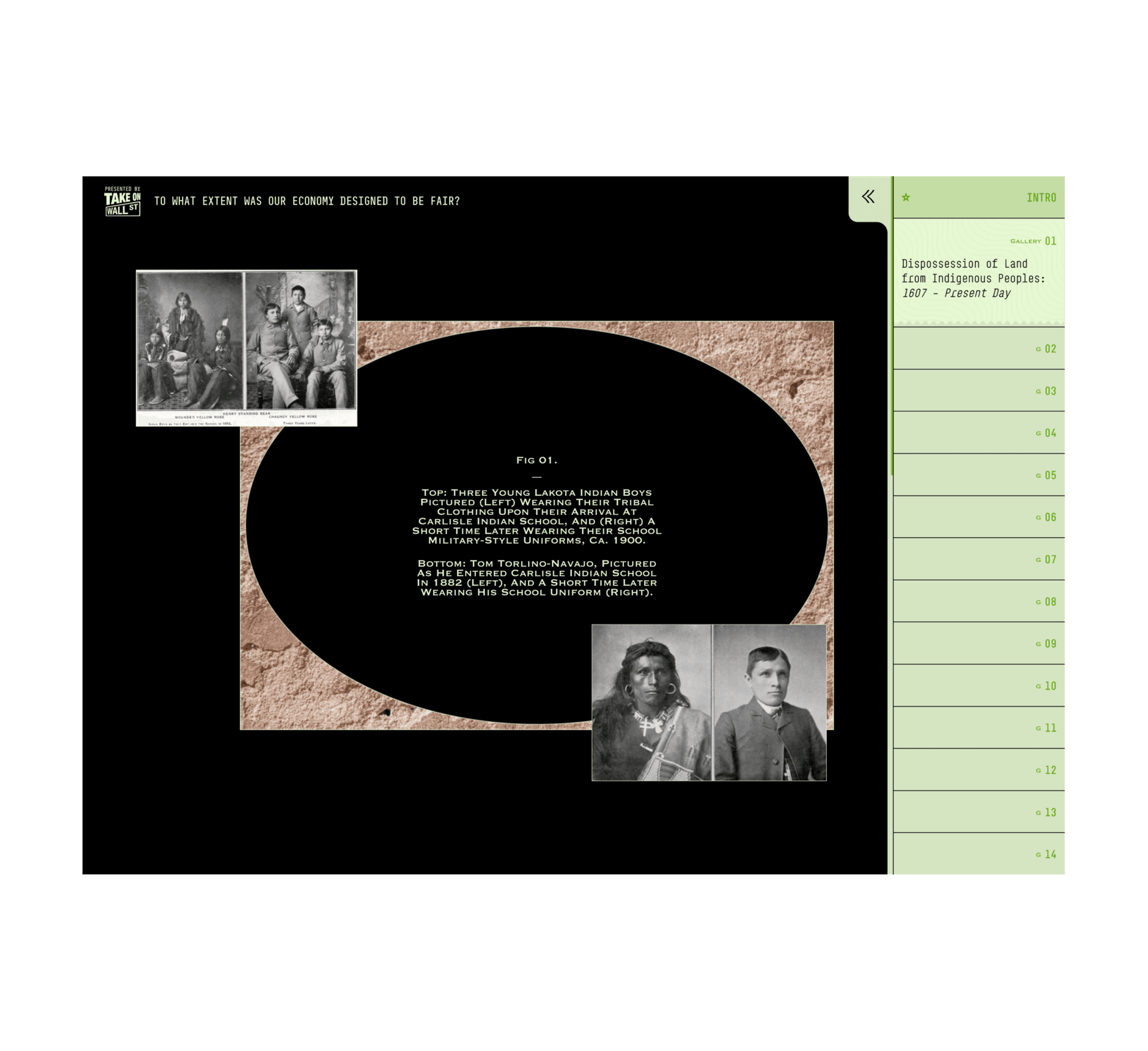 screenshot from Take On Wall Street - Is Our Economy Fair website