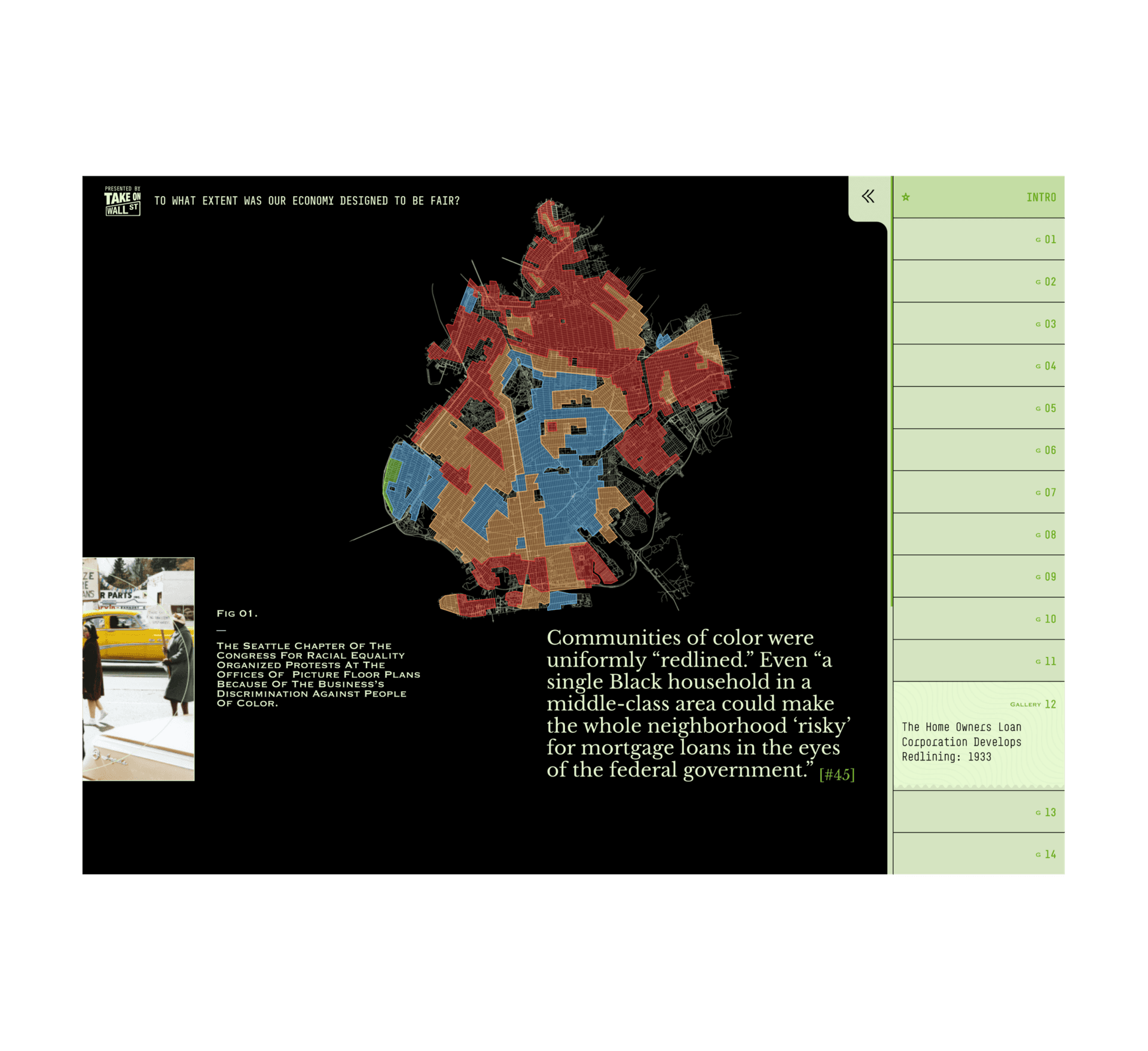 screenshot from Take On Wall Street - Is Our Economy Fair website