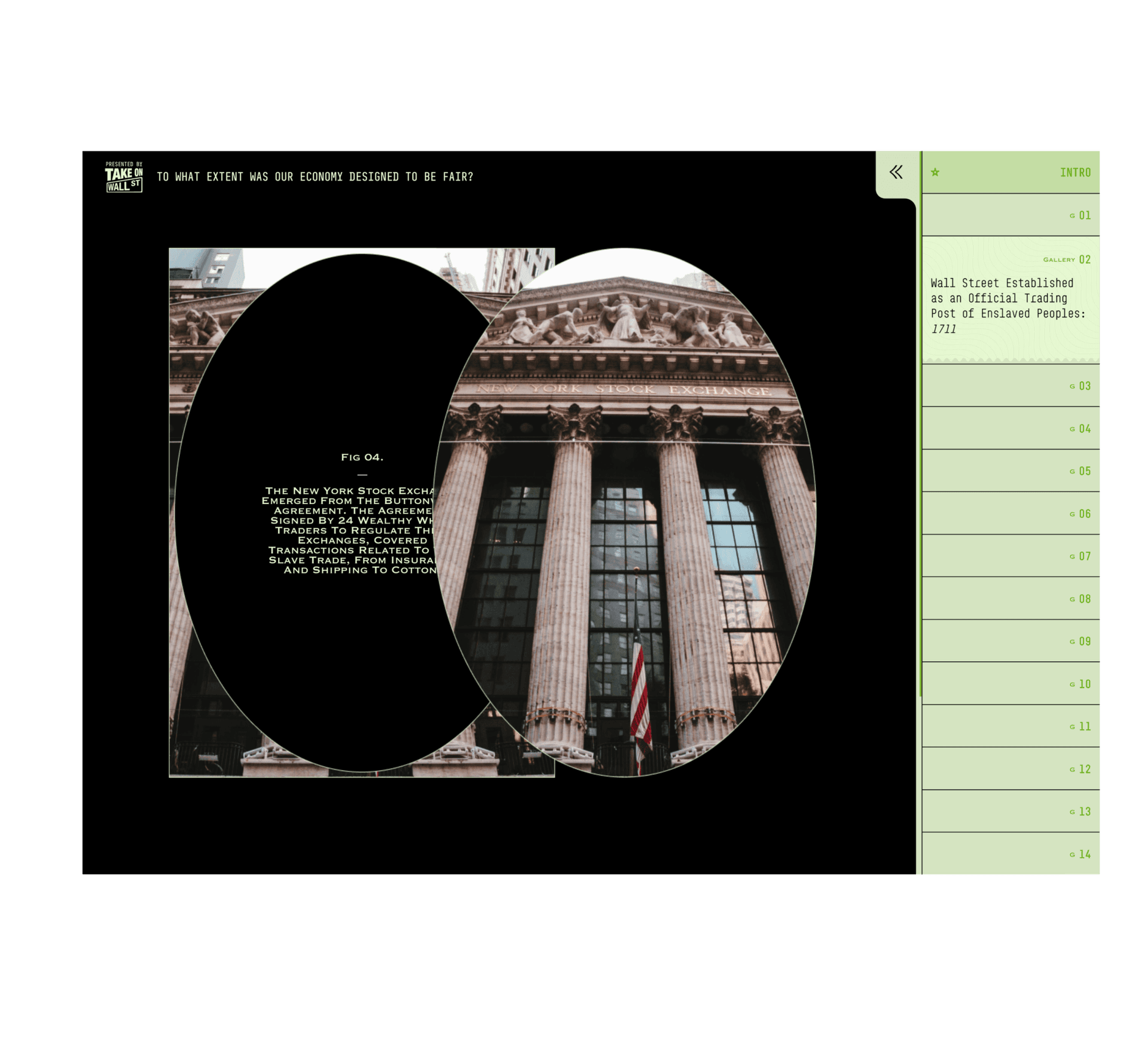 screenshot from Take On Wall Street - Is Our Economy Fair website