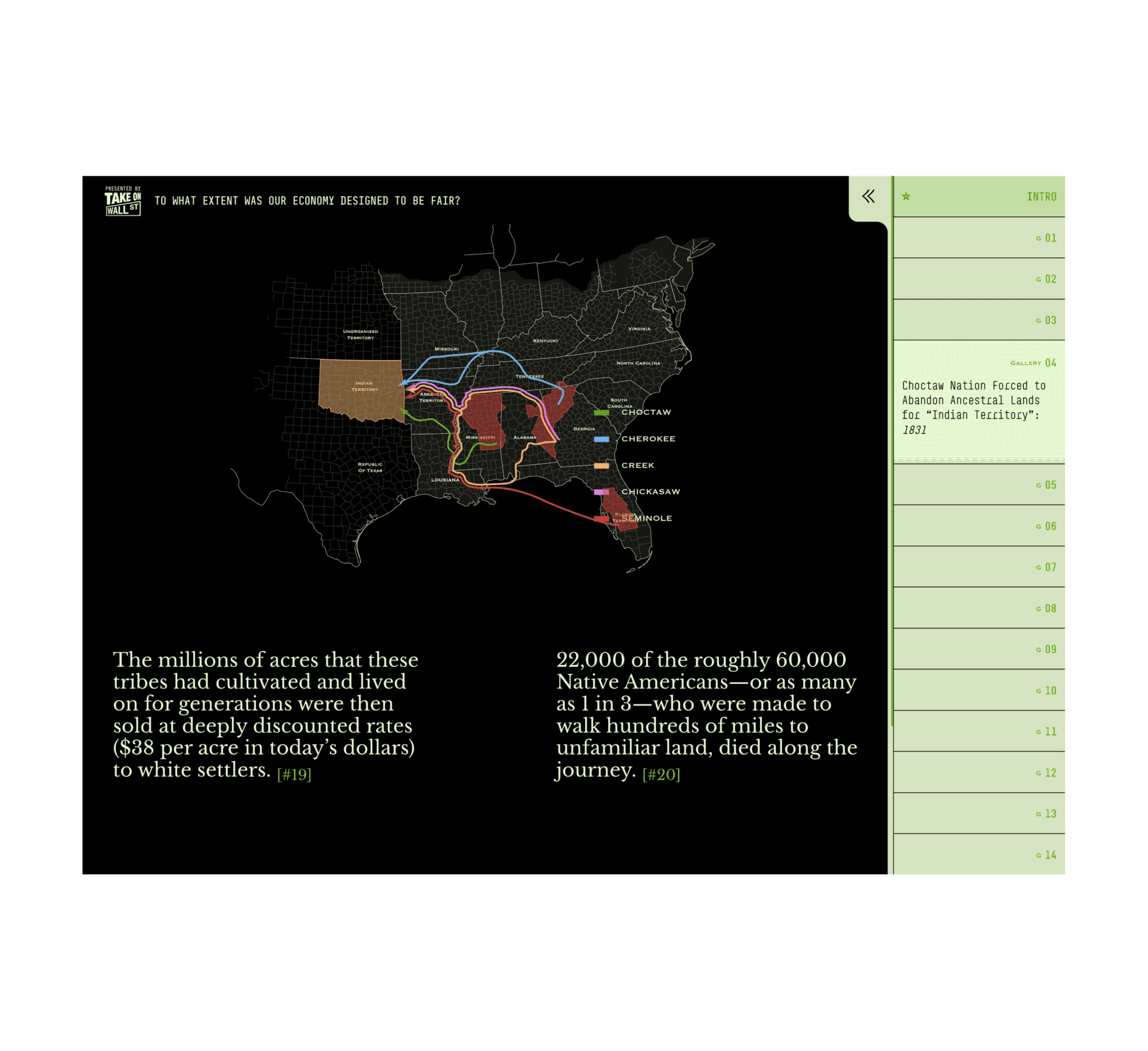 screenshot from Take On Wall Street - Is Our Economy Fair website