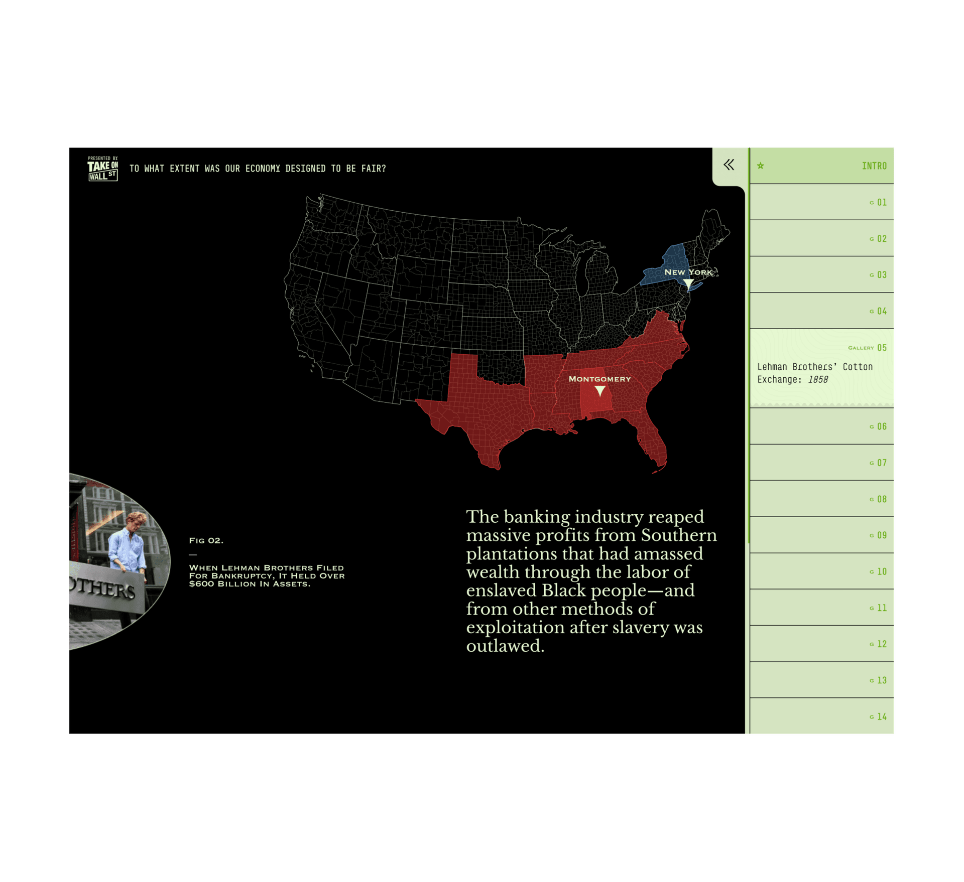 screenshot from Take On Wall Street - Is Our Economy Fair website