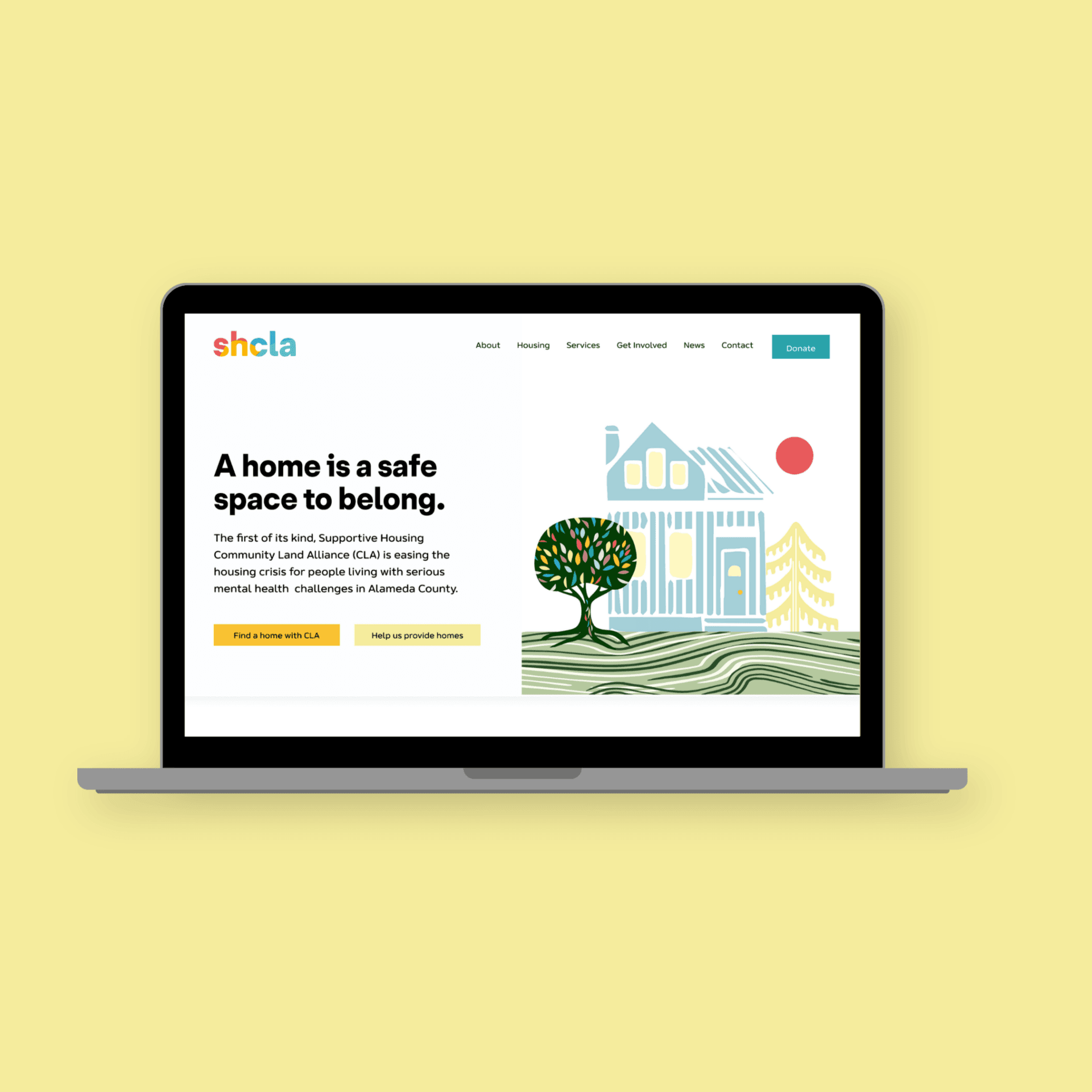 SHCLA desktop mockup