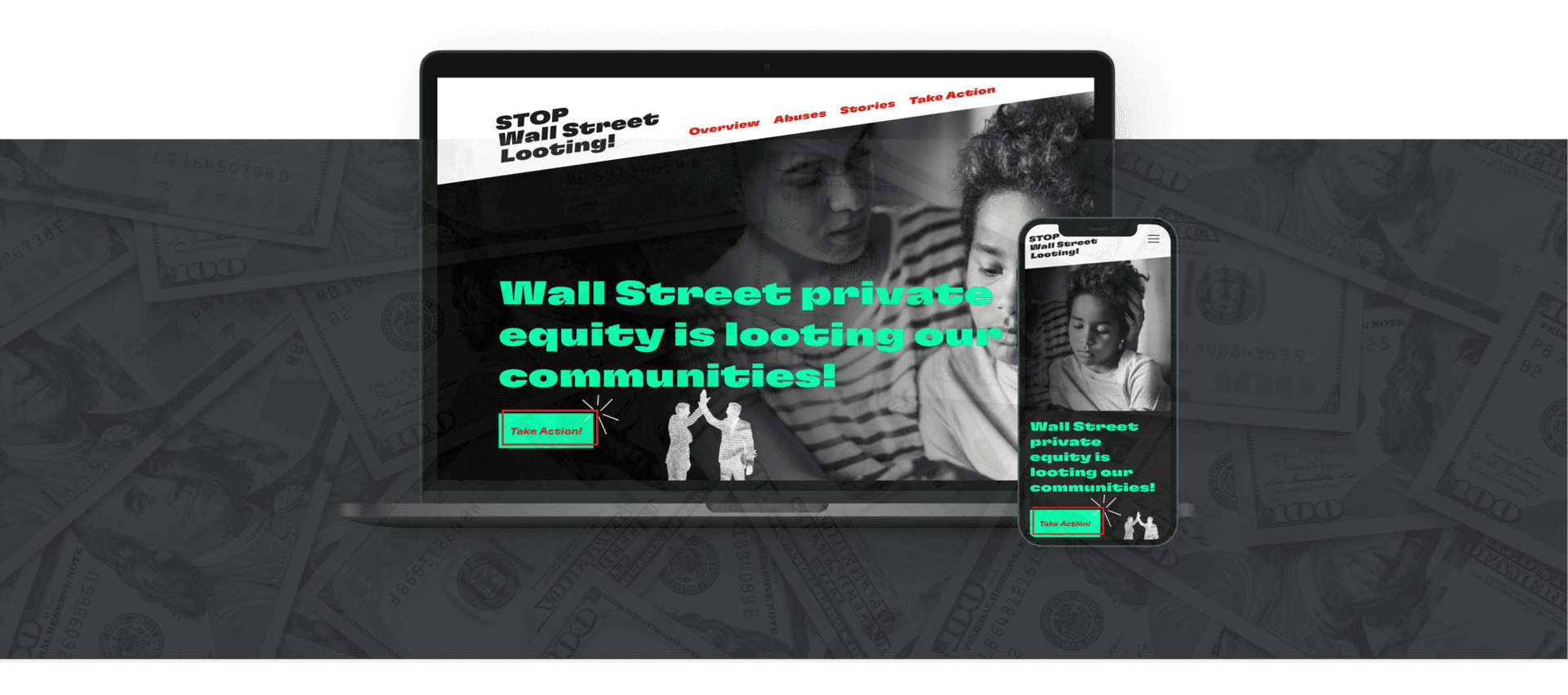 stop wall street looting homepage screenshot