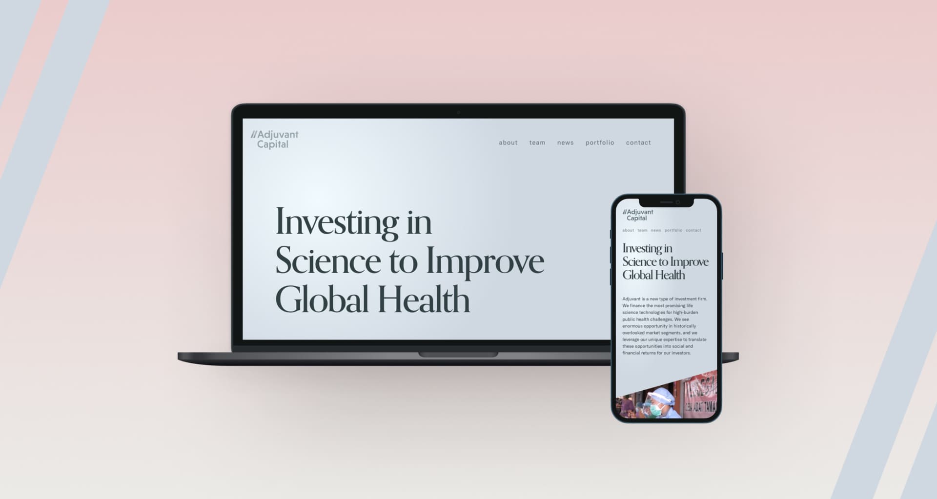 Adjuvant Capital desktop and mobile home page