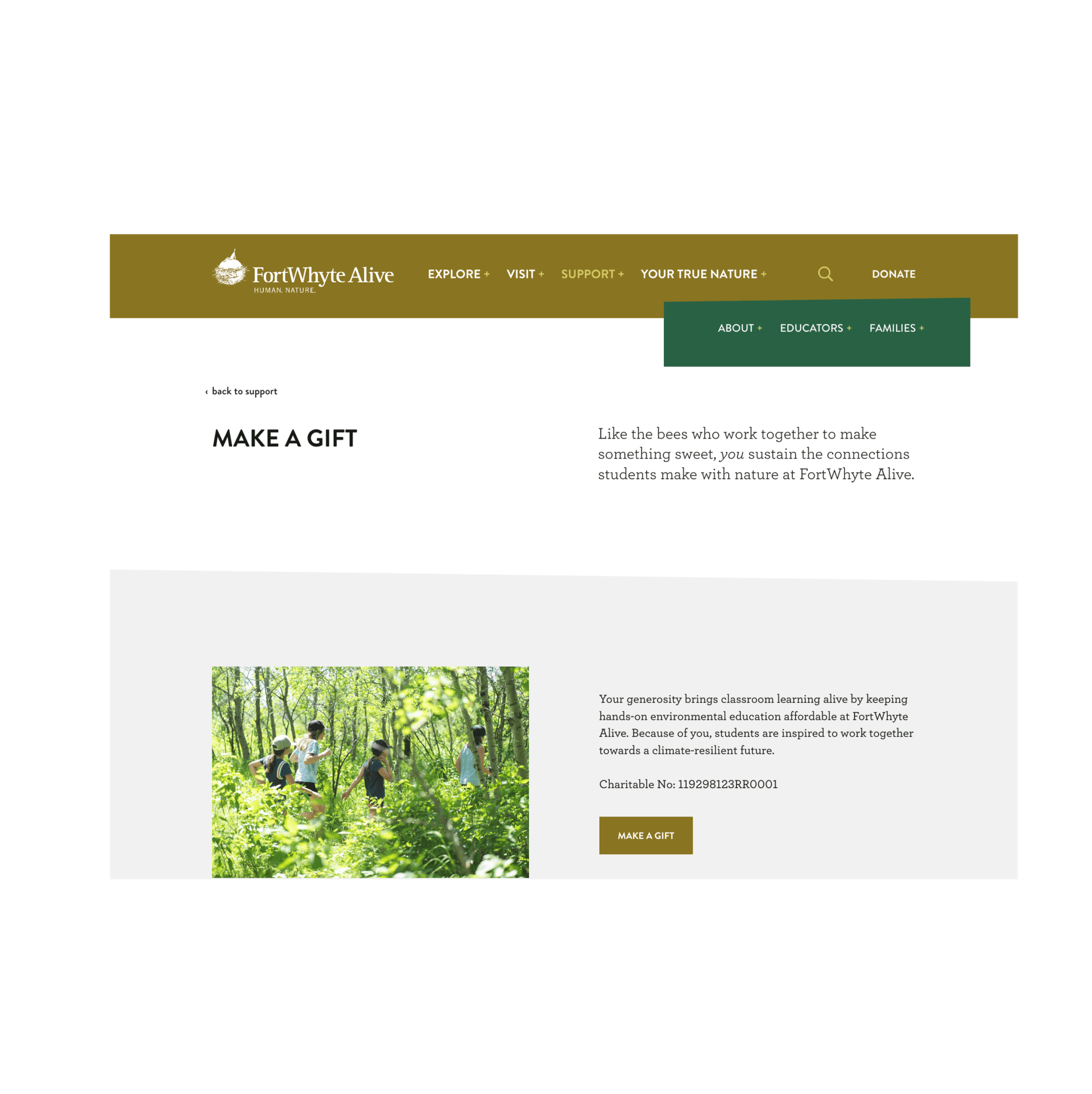 FortWhyte website screenshot