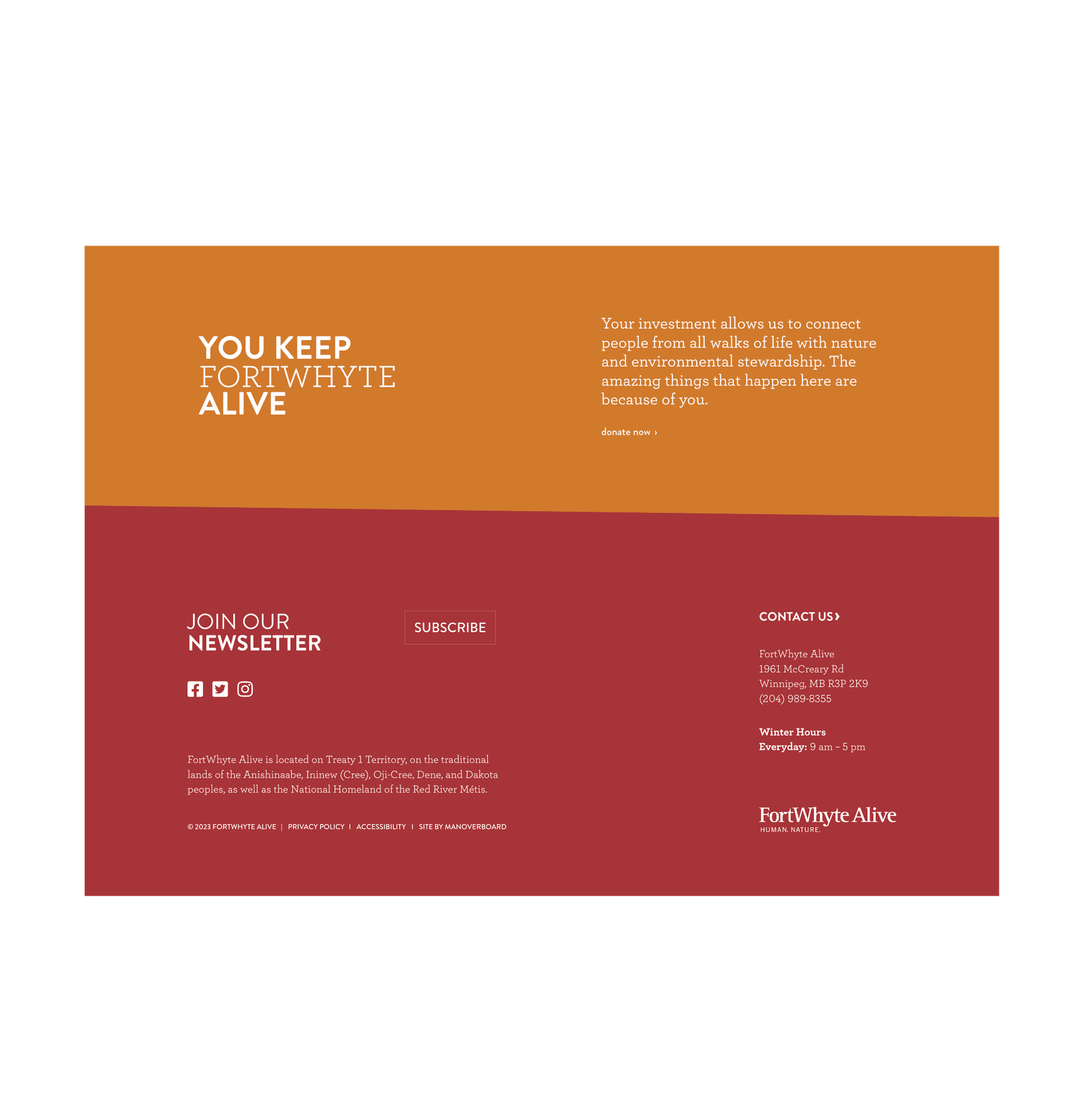 FortWhyte branding screenshot