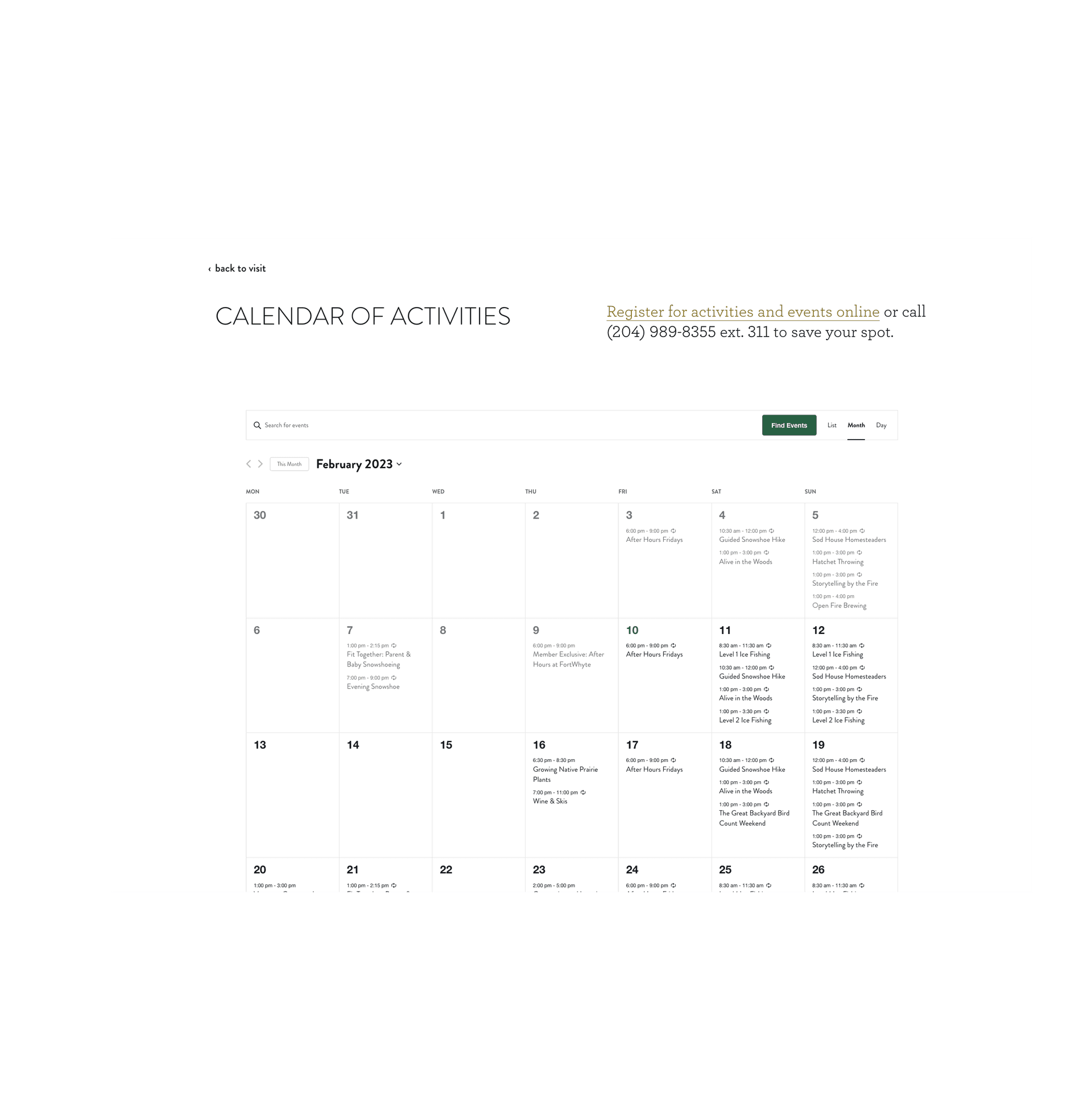 FortWhyte branding screenshot
