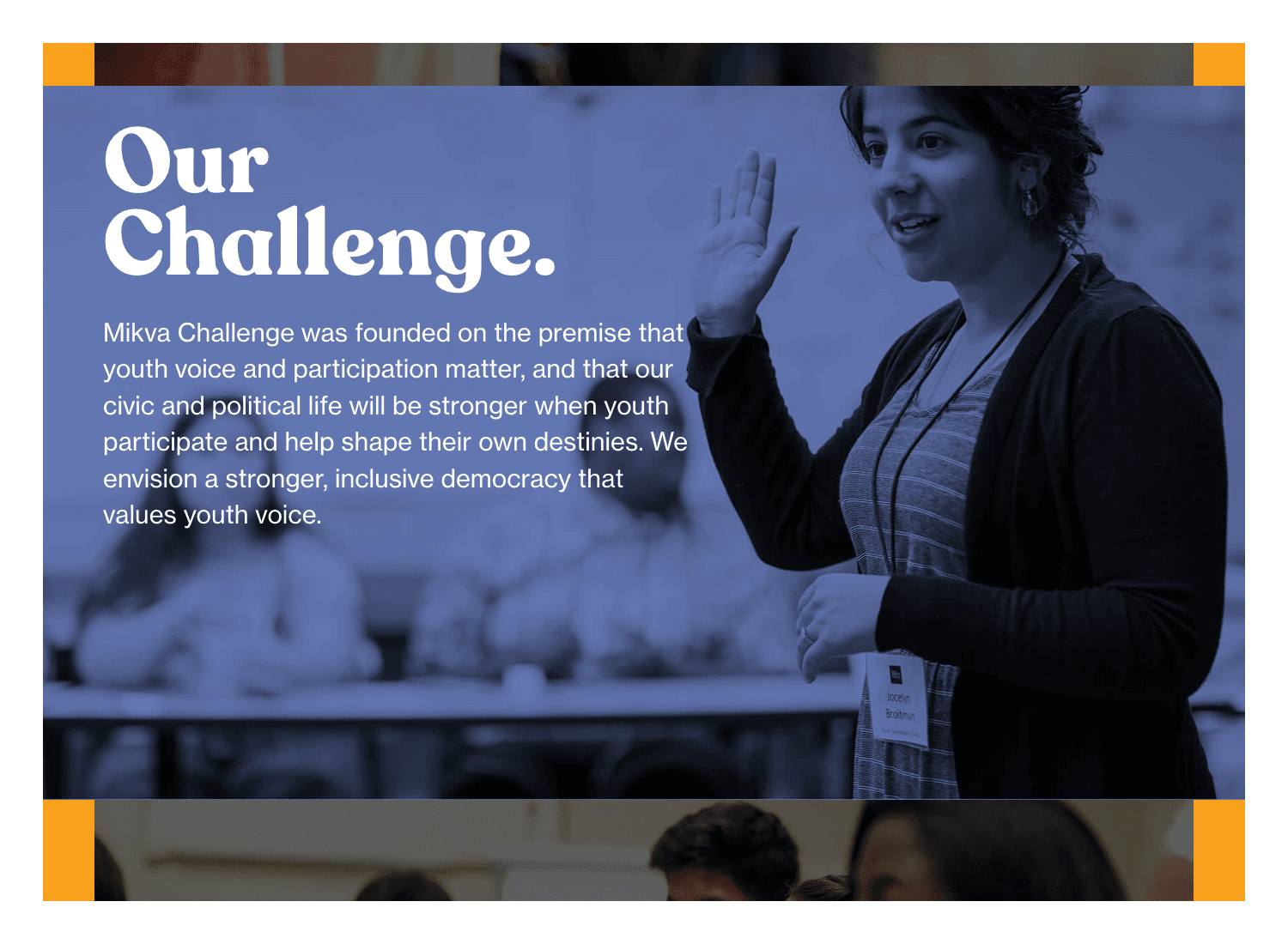 Mikva Challenge branding screenshot