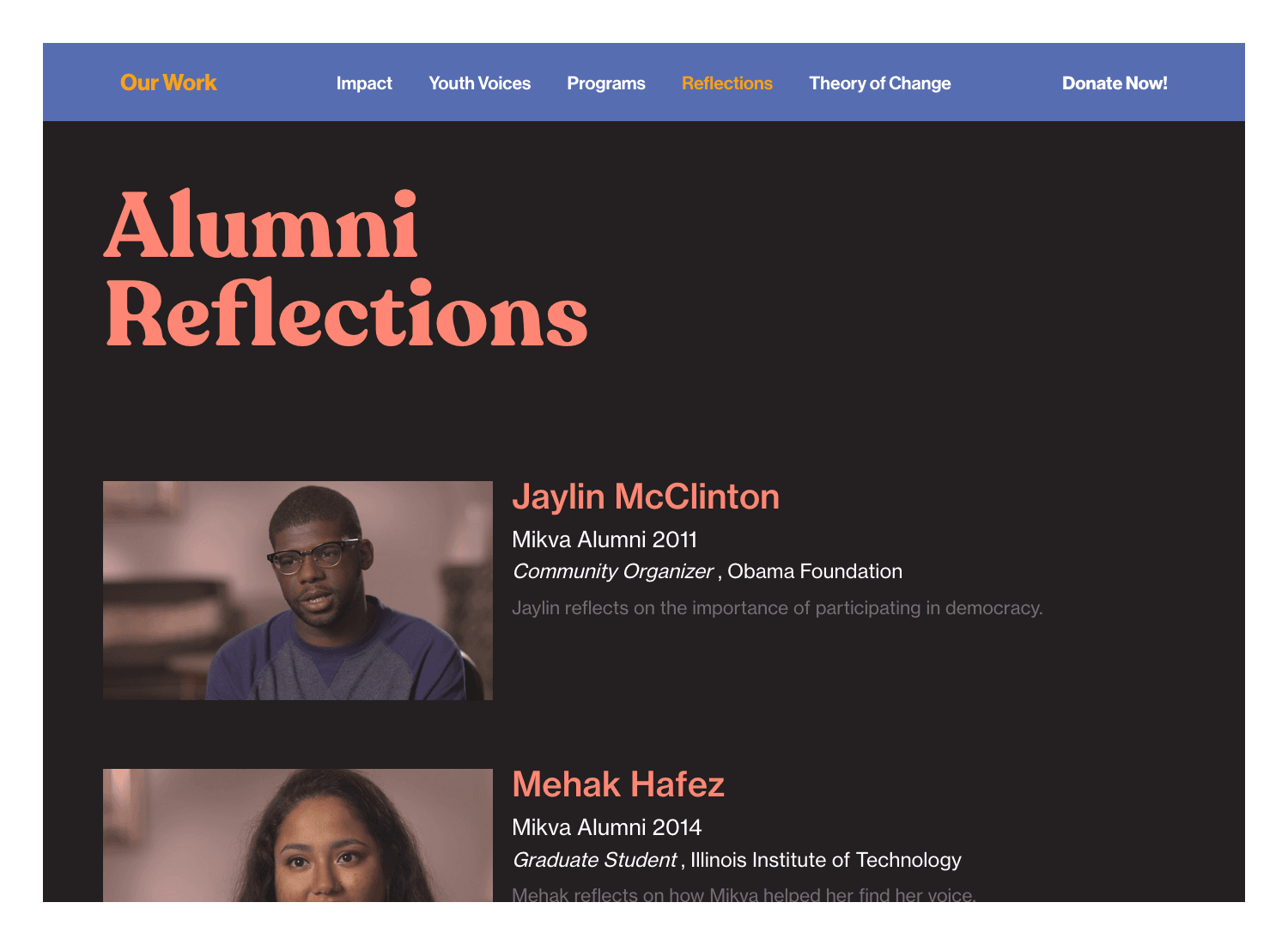 Mikva Challenge branding screenshot