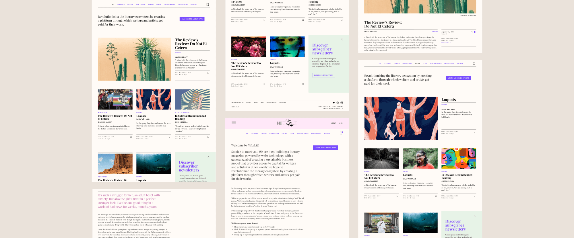 NiftyLit 6 screen mockup