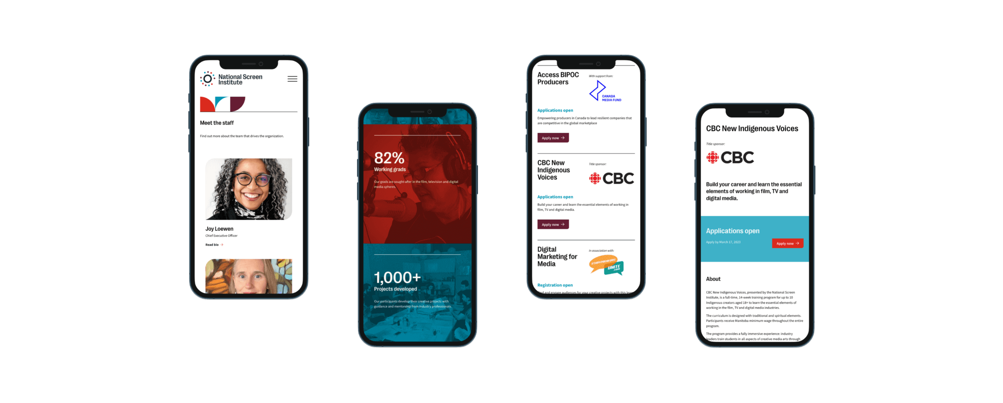 A photo of the NSI website on phones.