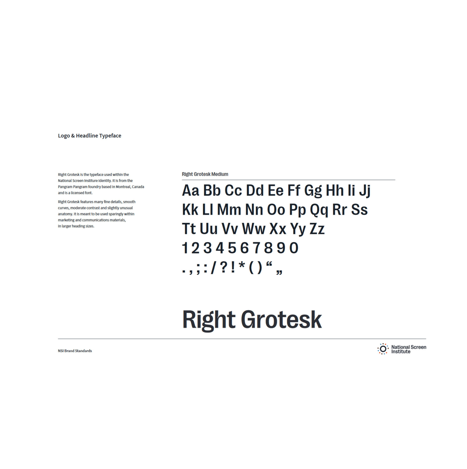 NSI branding typography snapshot