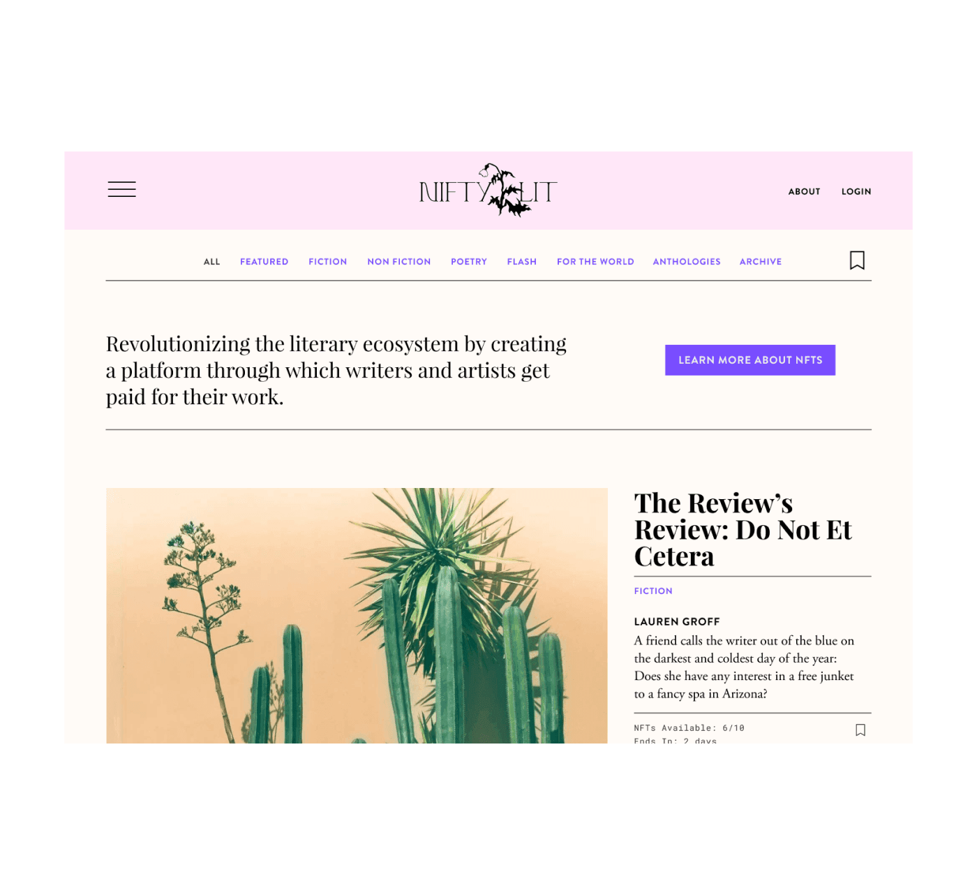 NiftyLit home page