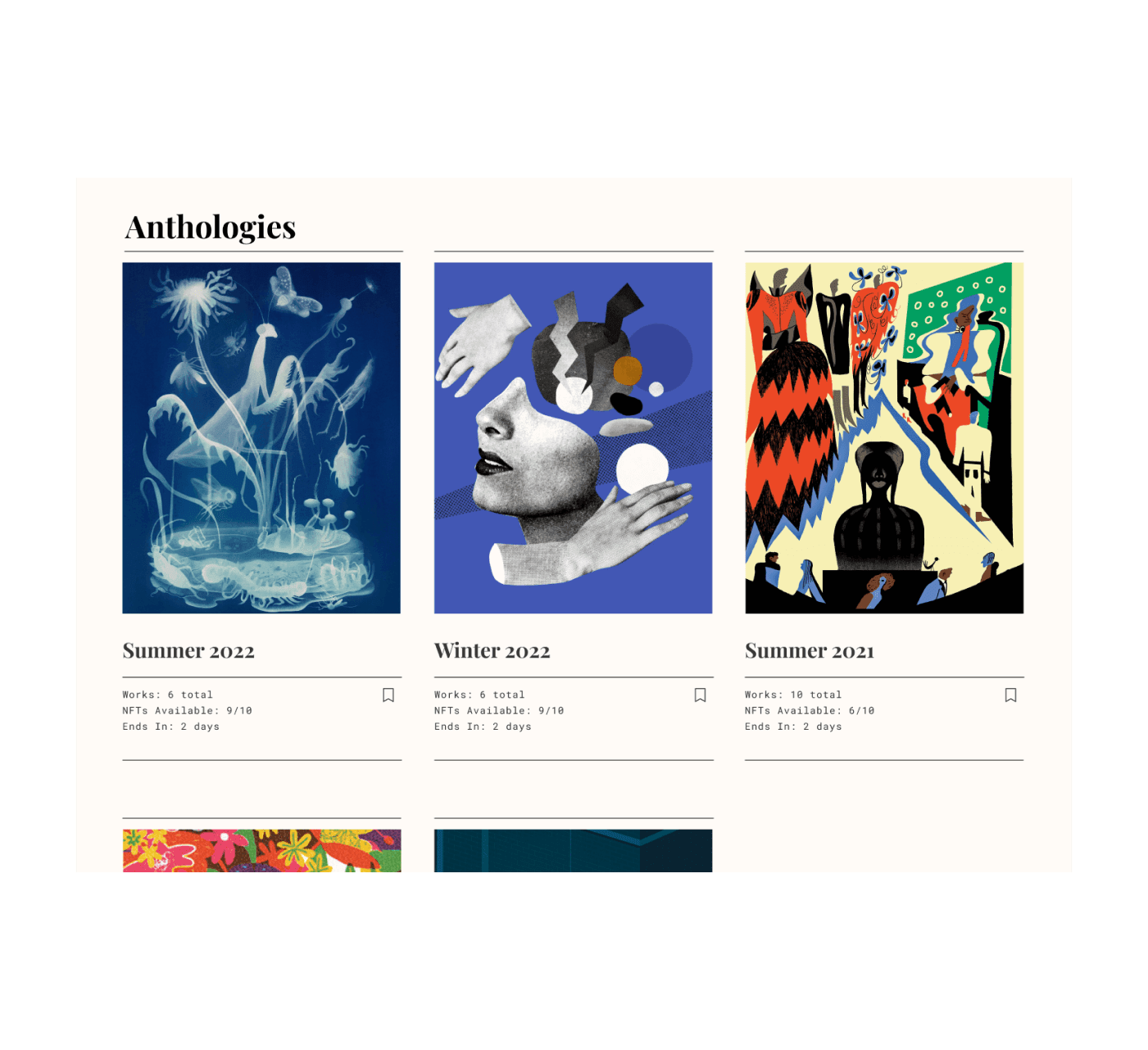 NiftyLit 3-card layout