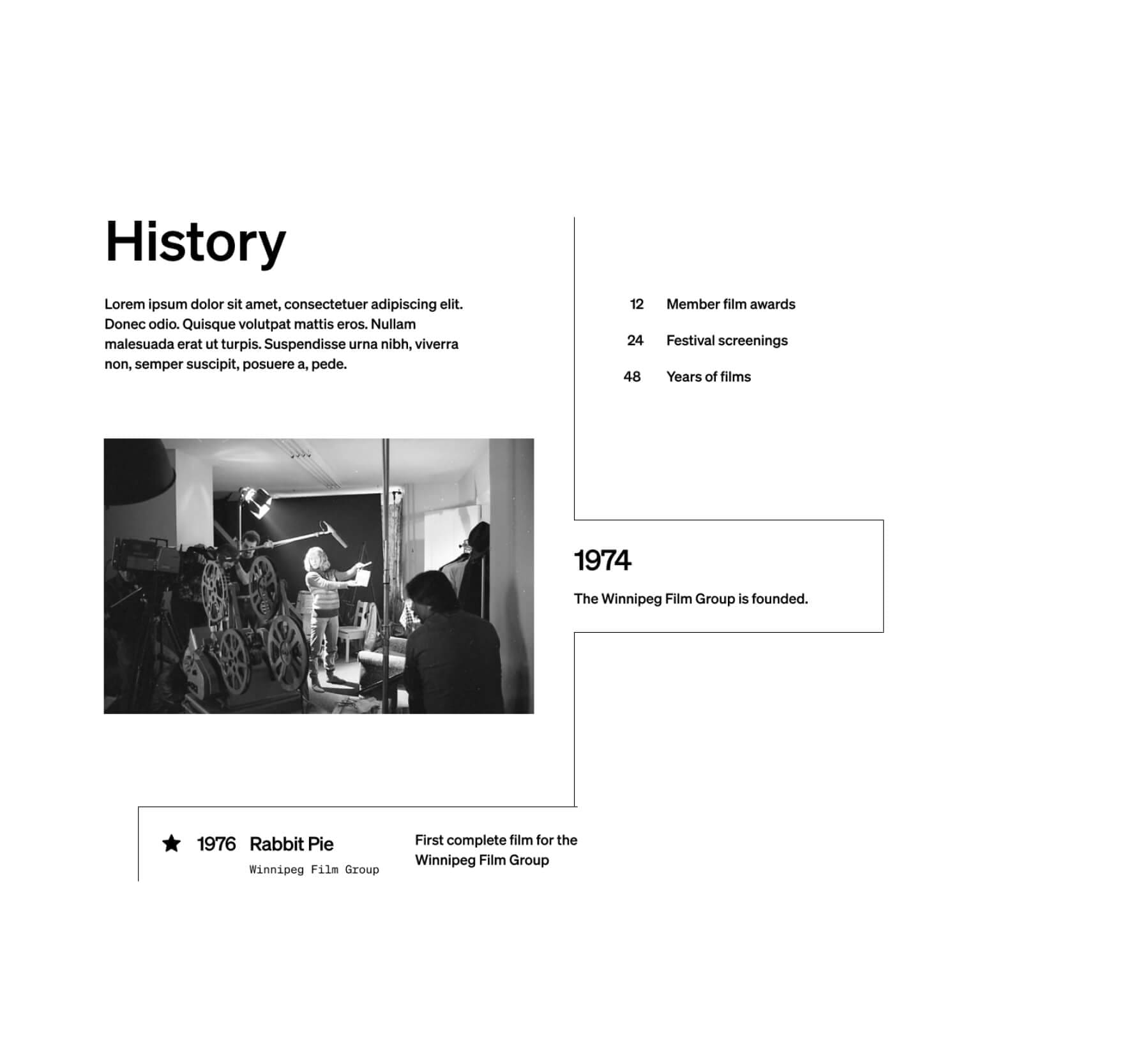 Winnipeg Film Group History screenshot