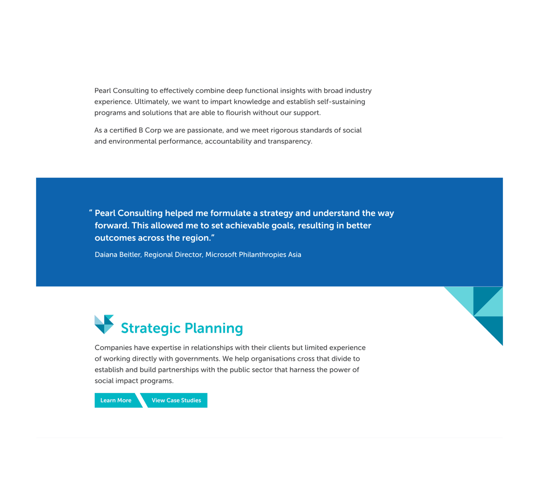 Pearl Consulting testimonial screenshot