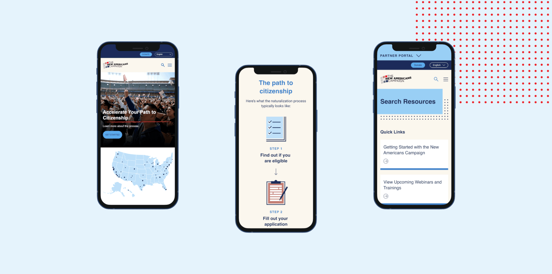 NAC three mobile screens
